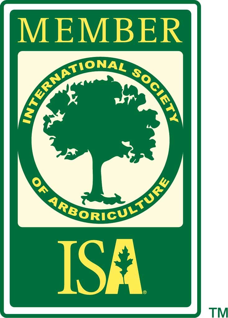 Green ISA member badge with tree graphic and text.