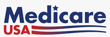 Medicare USA logo in blue and red with stars and wave lines