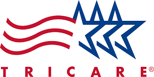 TRICARE logo with red stripes and blue star emblem on white background