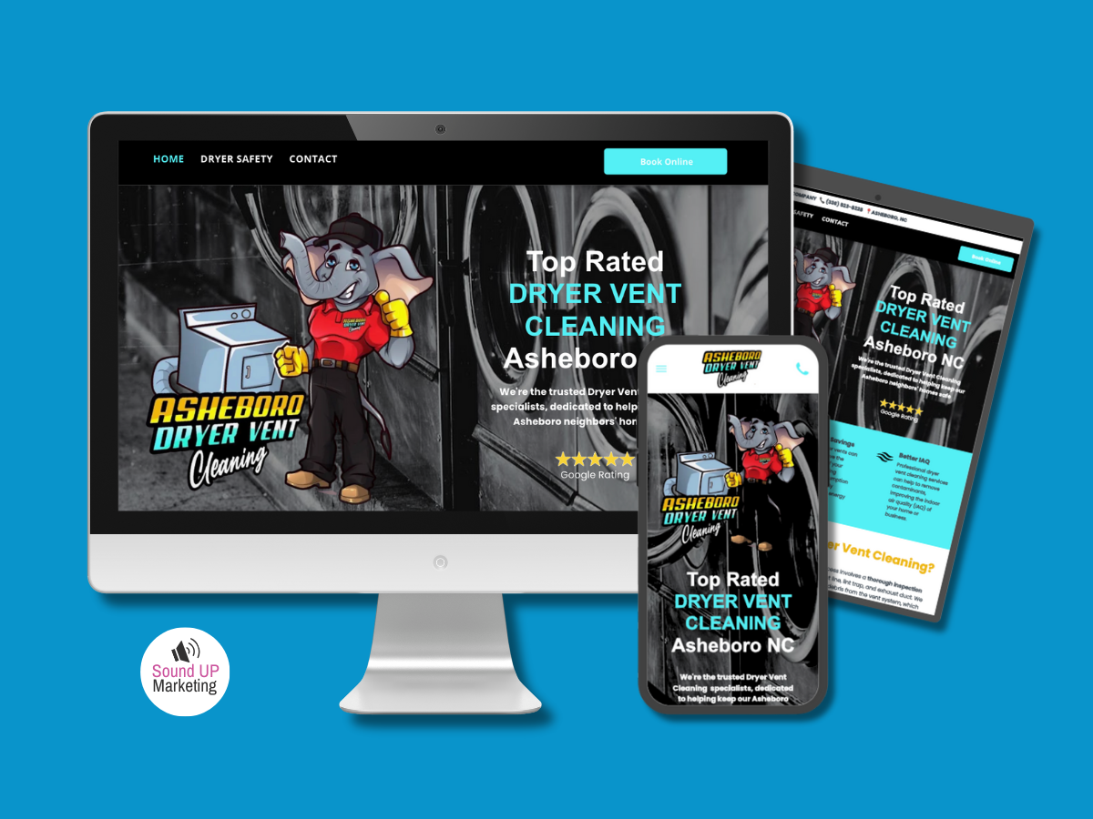 website design for a dryer vent contractor on long island