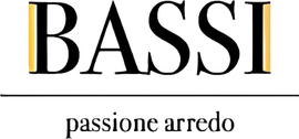 Il logo per bassi passione arredo è su sfondo bianco.