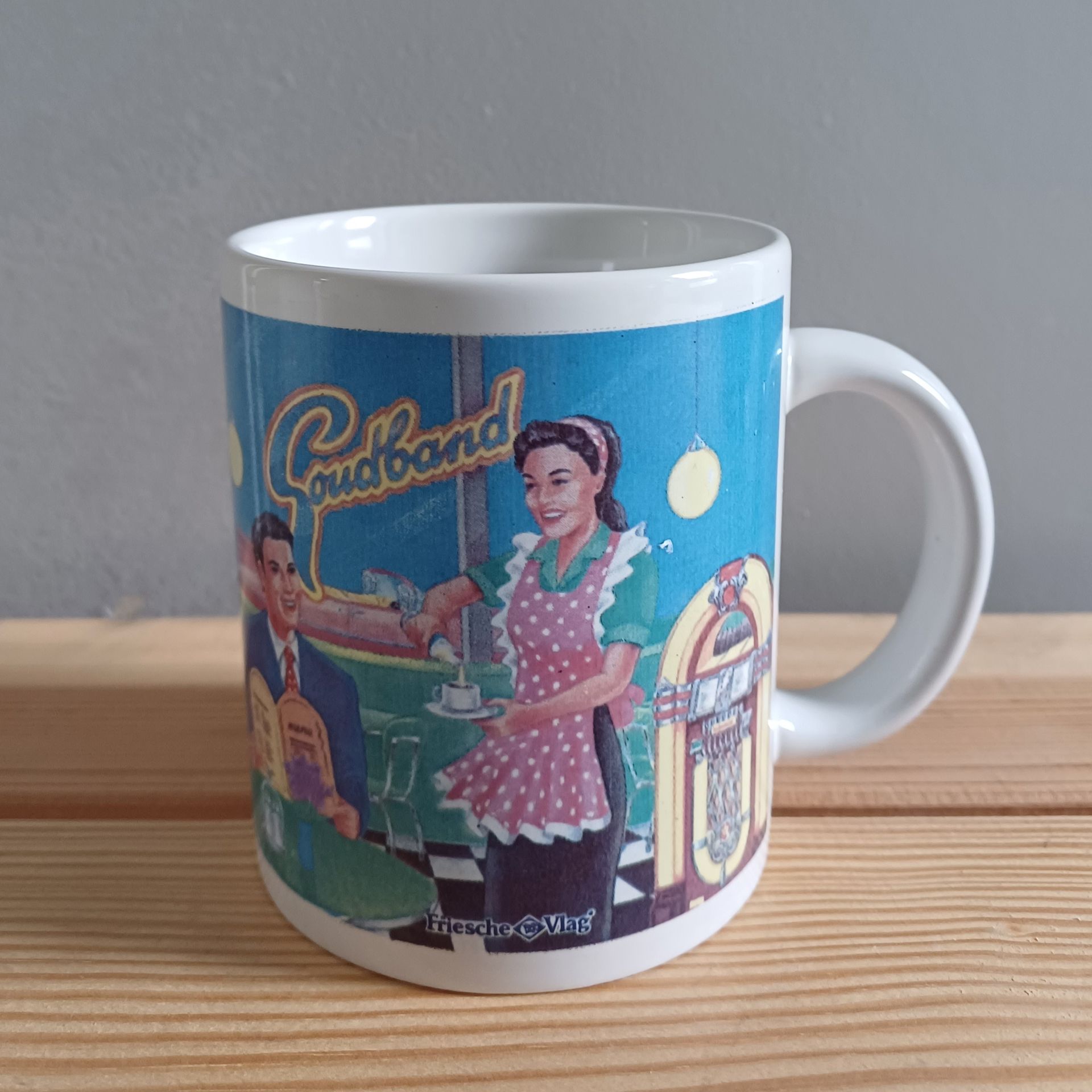 Vintage reclame mok: Goudband.