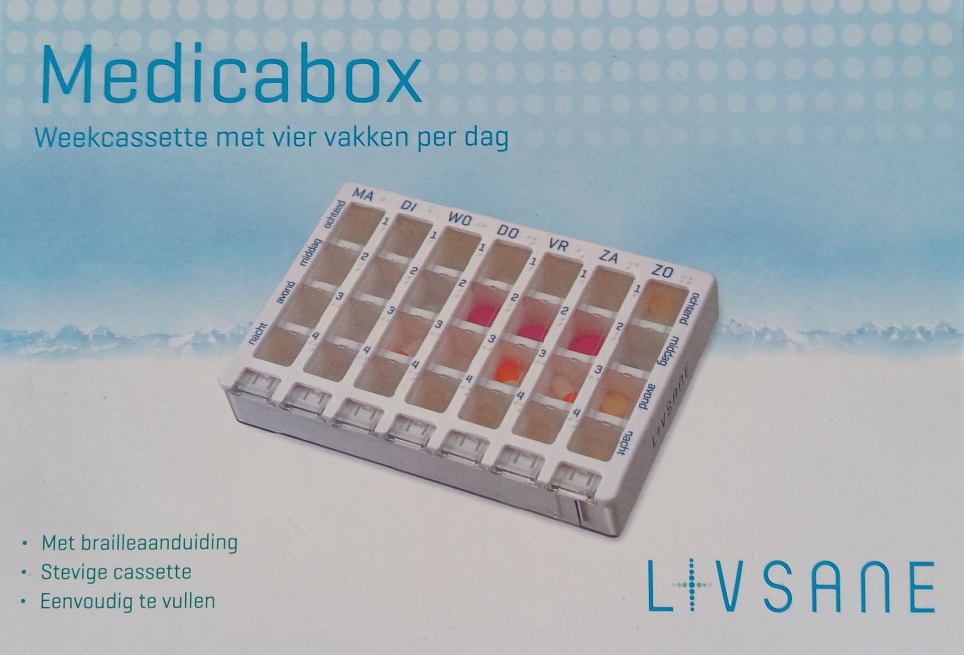 Livsane Medicabox, medicijnorganizer.