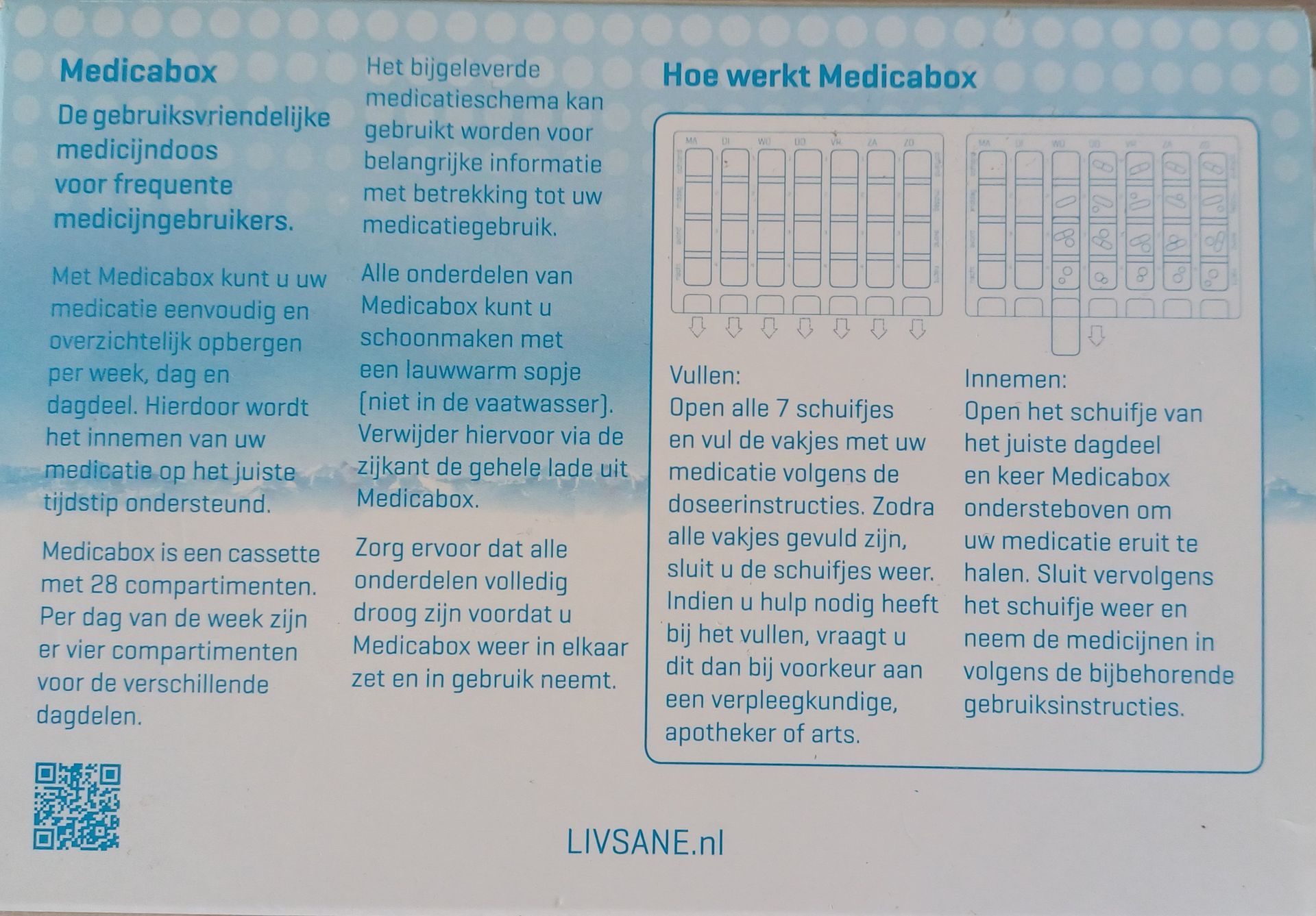 Livsane Medicabox, medicijnorganizer.