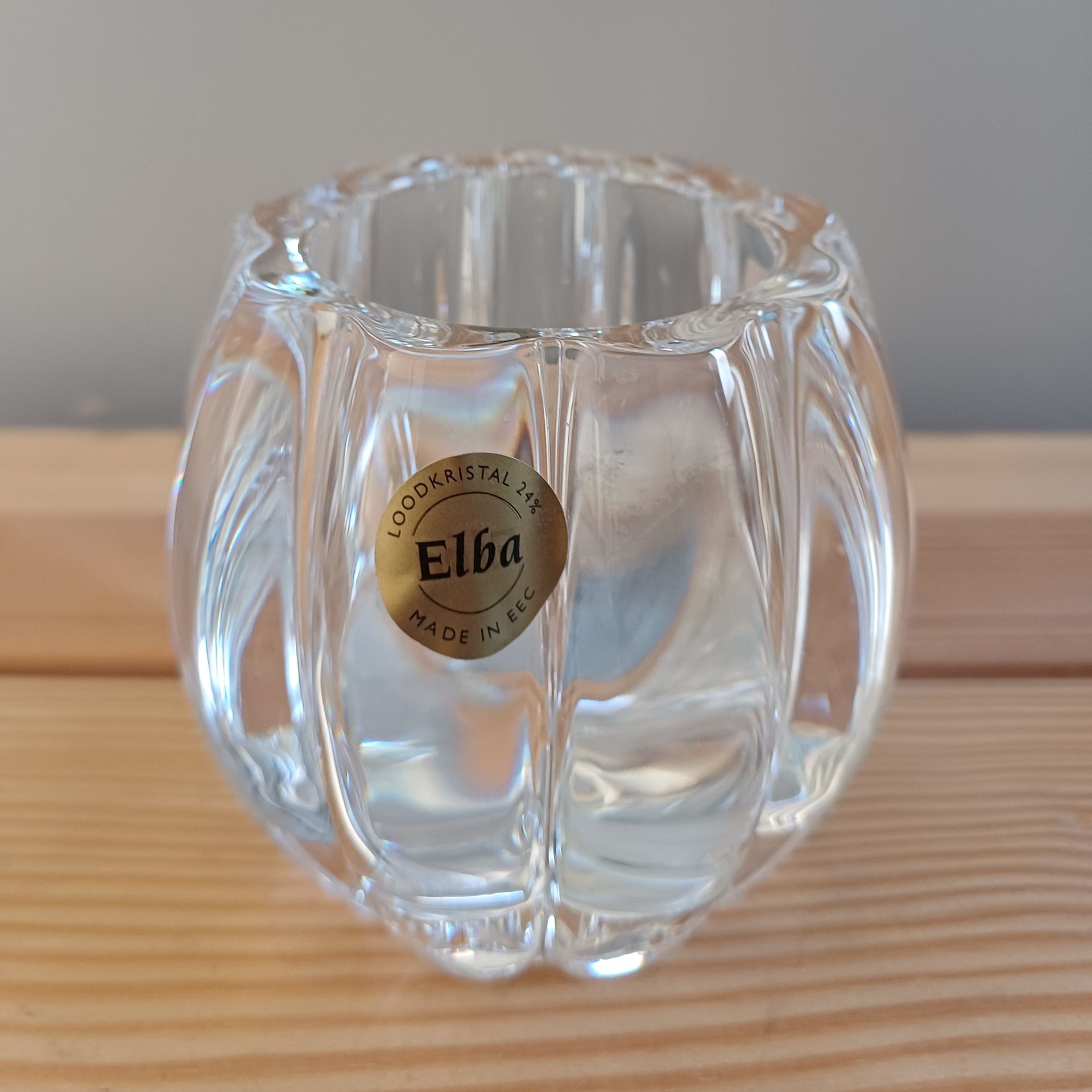 Vintage loodkristallen waxinelichthouder: Elba.