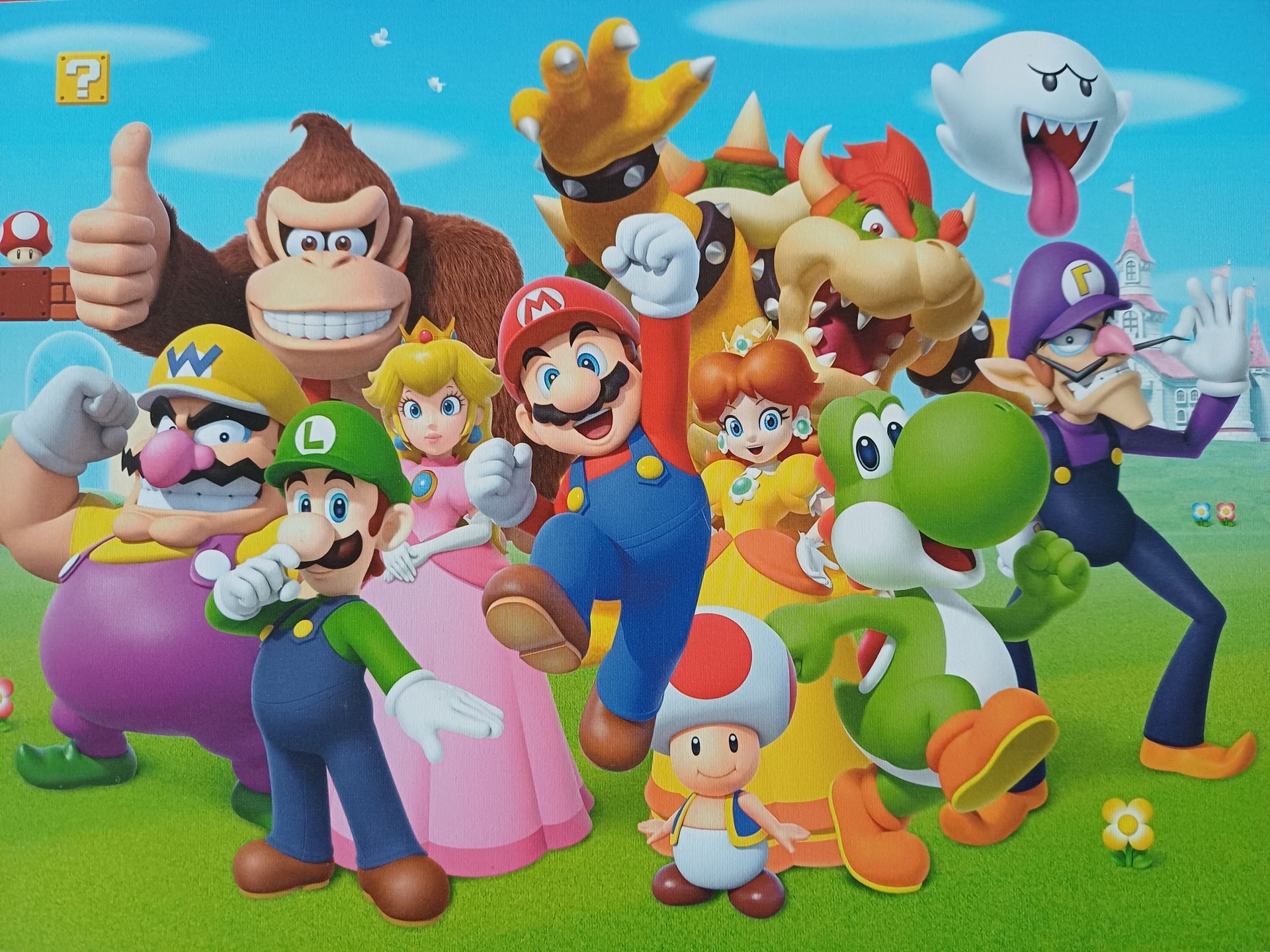 Ravensburger Super Mario-legpuzzel met verschillende personages.
