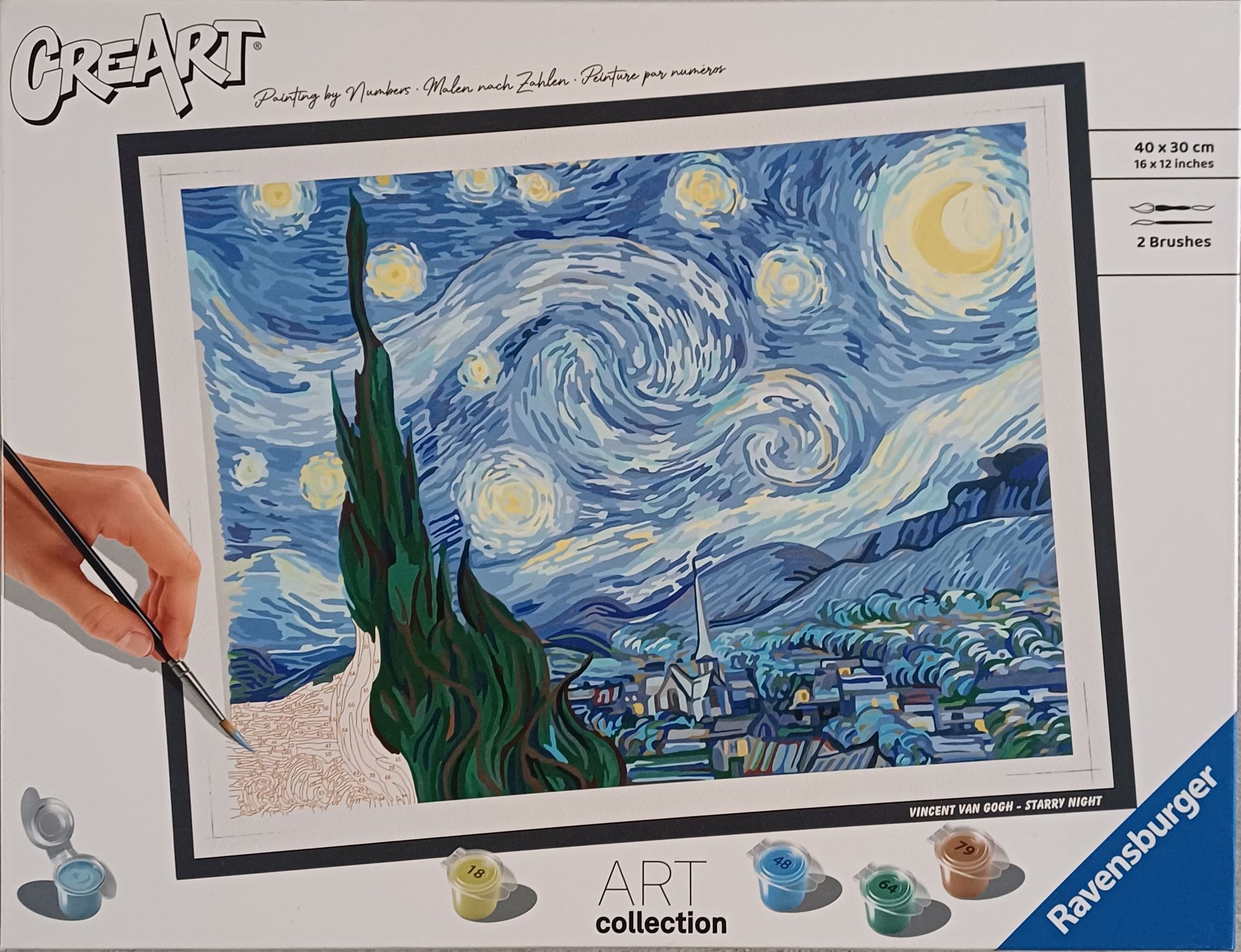 Ravensburger CreArt Painting by Numbers set - Starry Night - Vincent van Gogh.