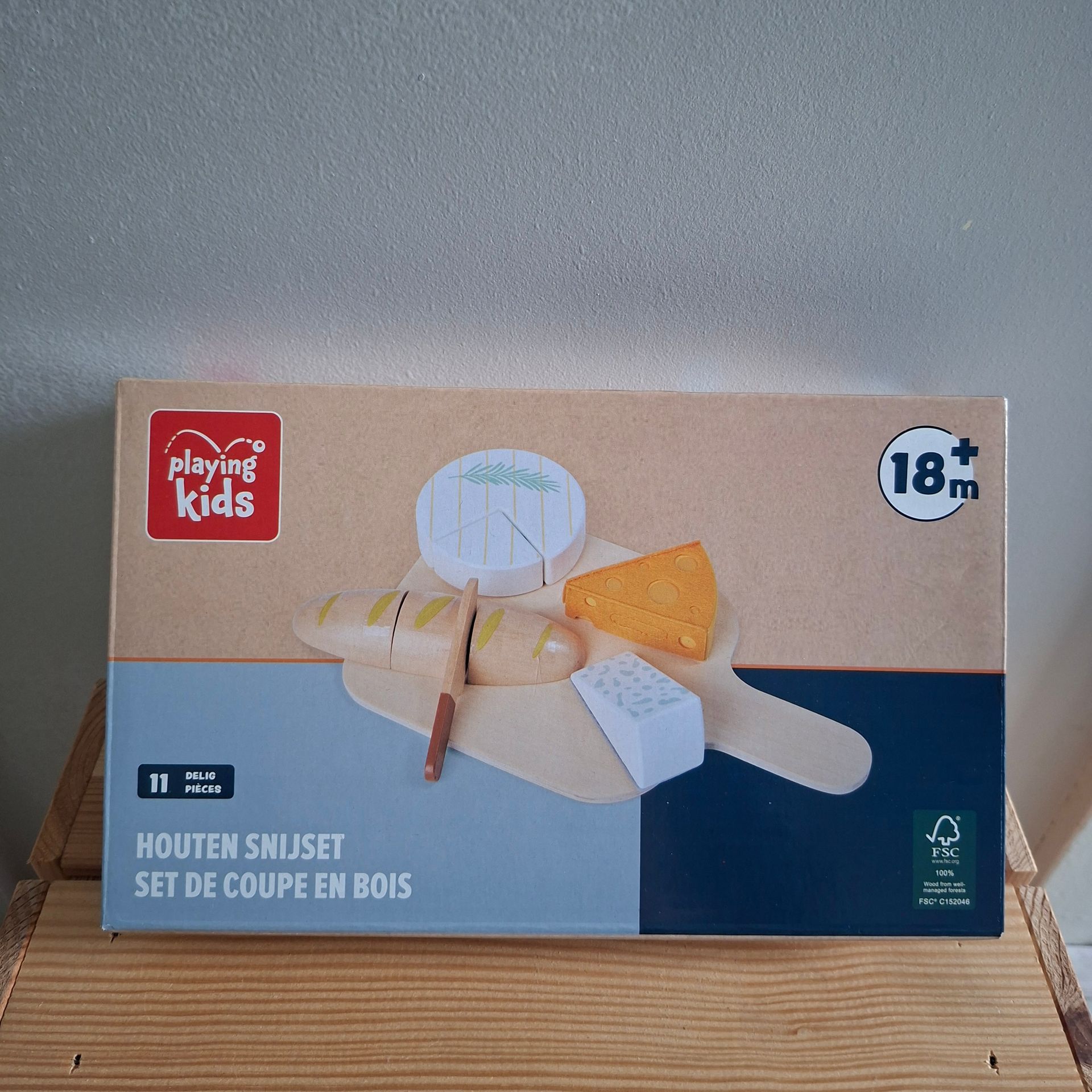 Playing Kids houten snijset kaas-stokbrood.