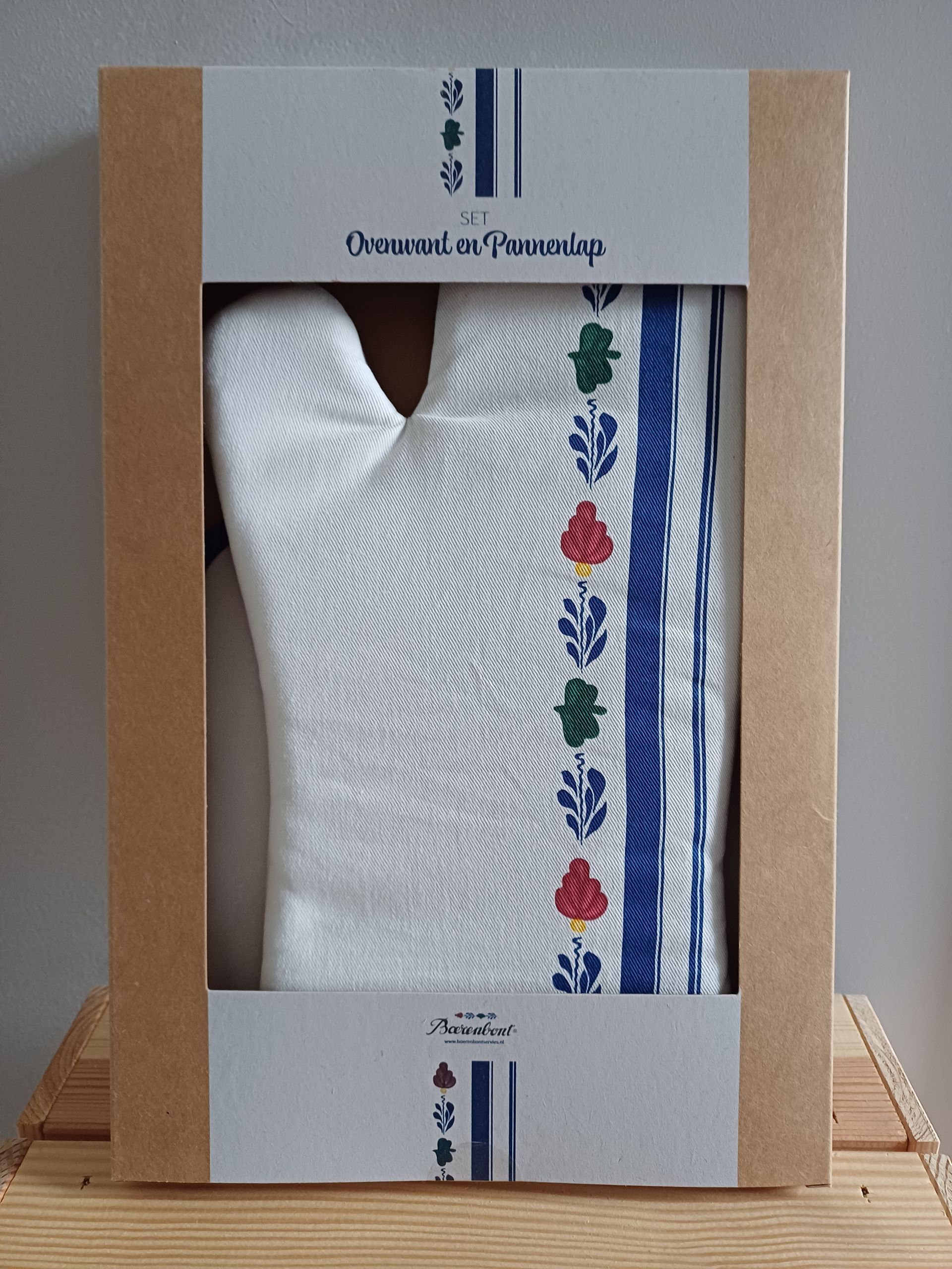 Boerenbont ovenwant en pannenlap set.
