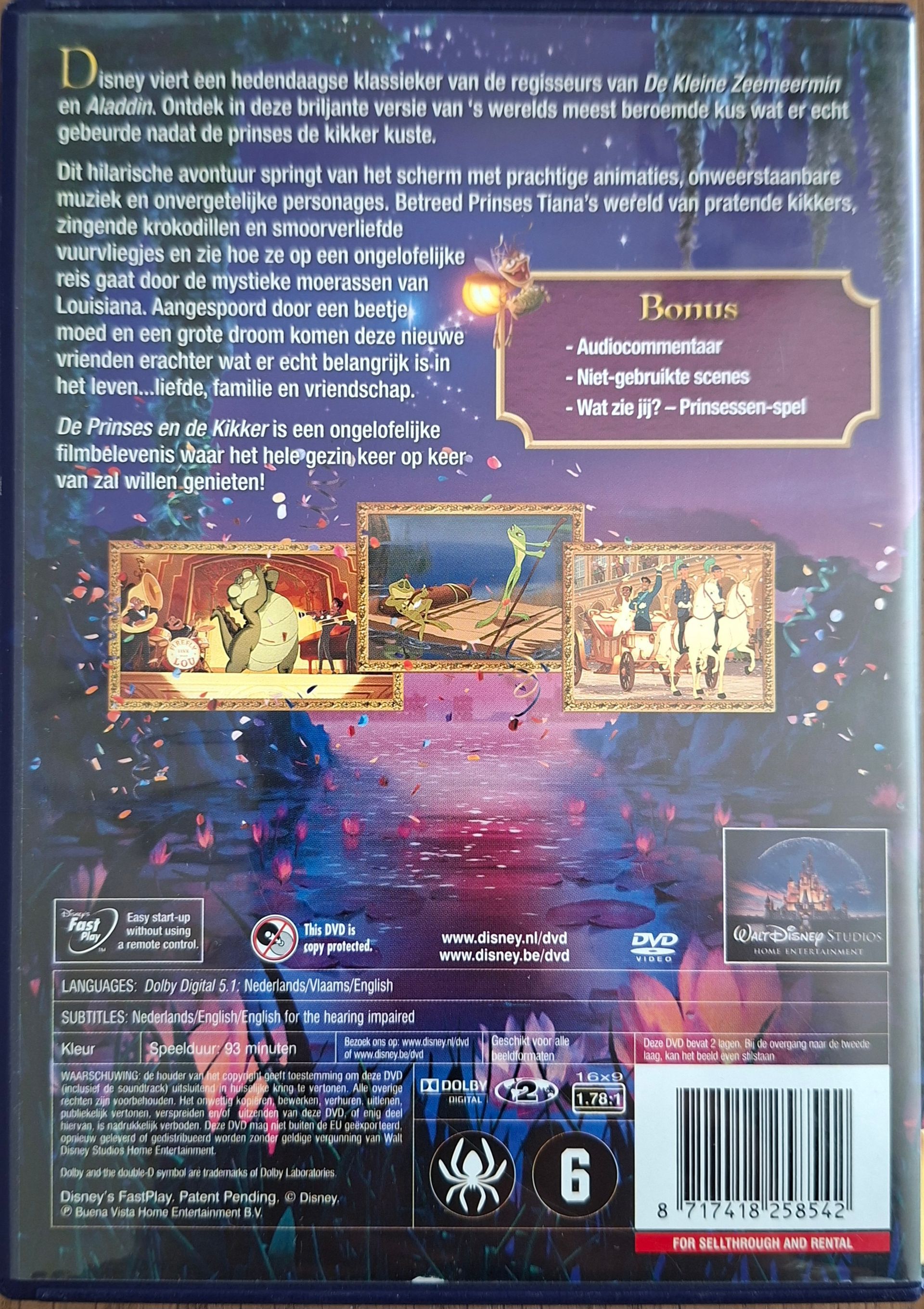 DVD De Prinses en de Kikker van Walt Disney