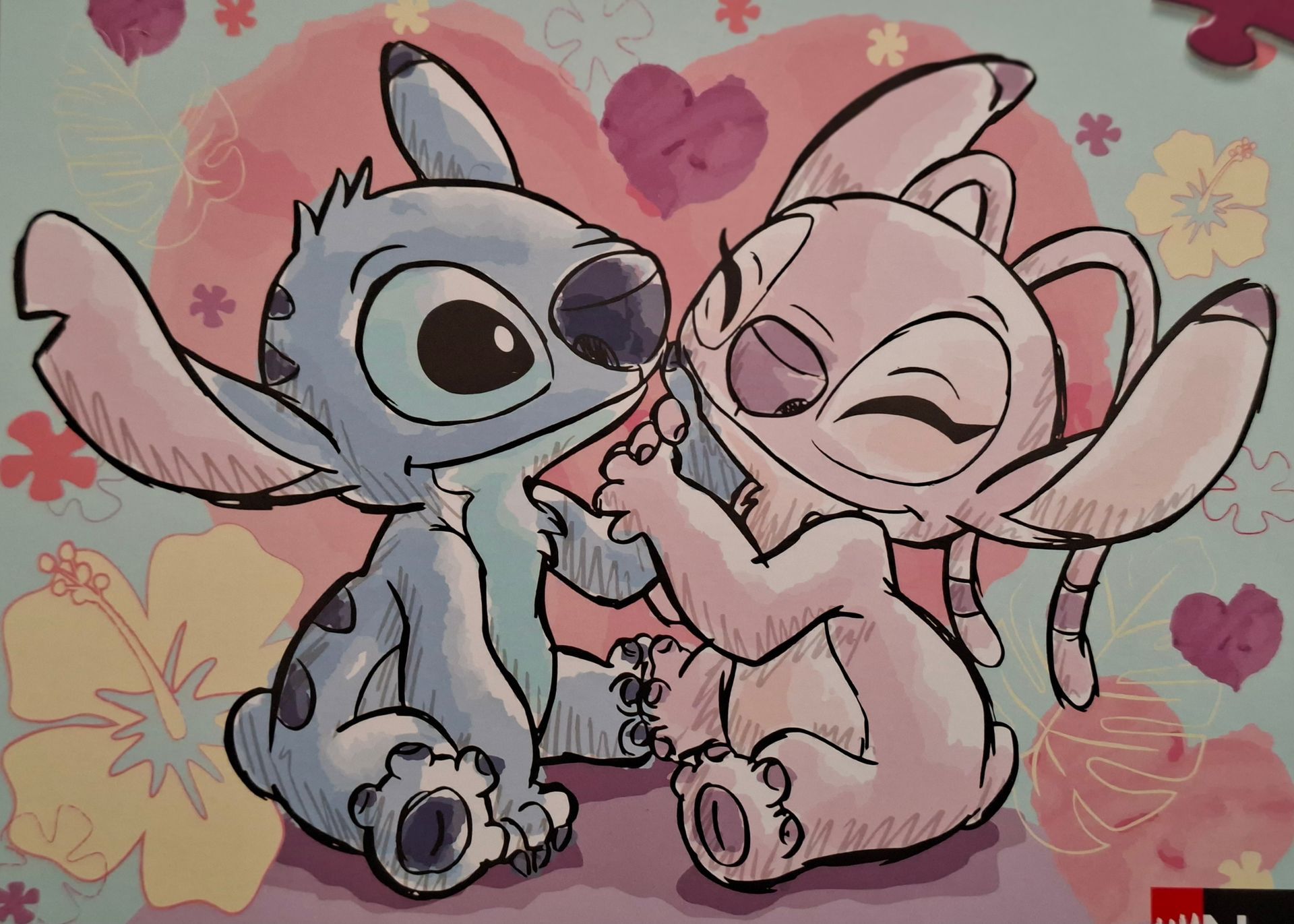 Nathan (by Ravensburger) legpuzzel Disney Stitch & Angel - Mes Heros - 500 stukjes