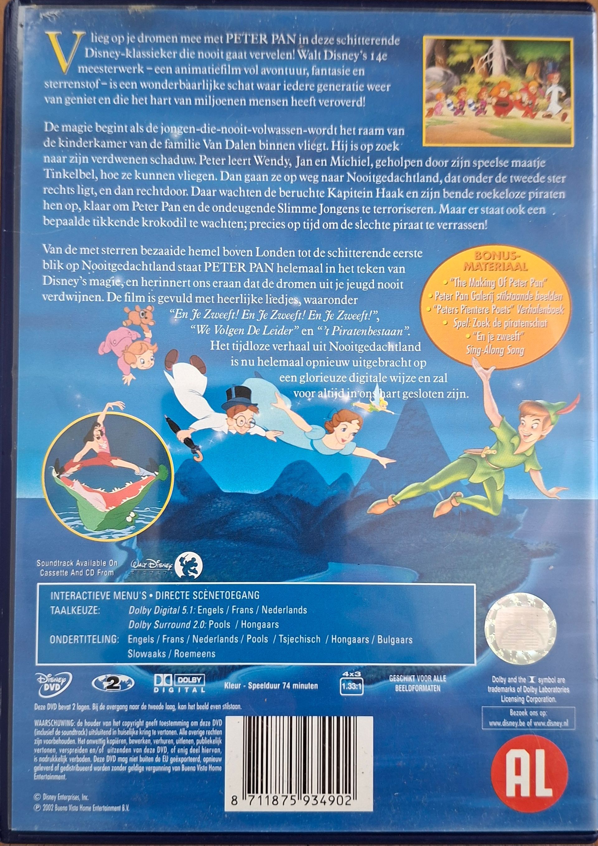 DVD Peter Pan van Walt Disney