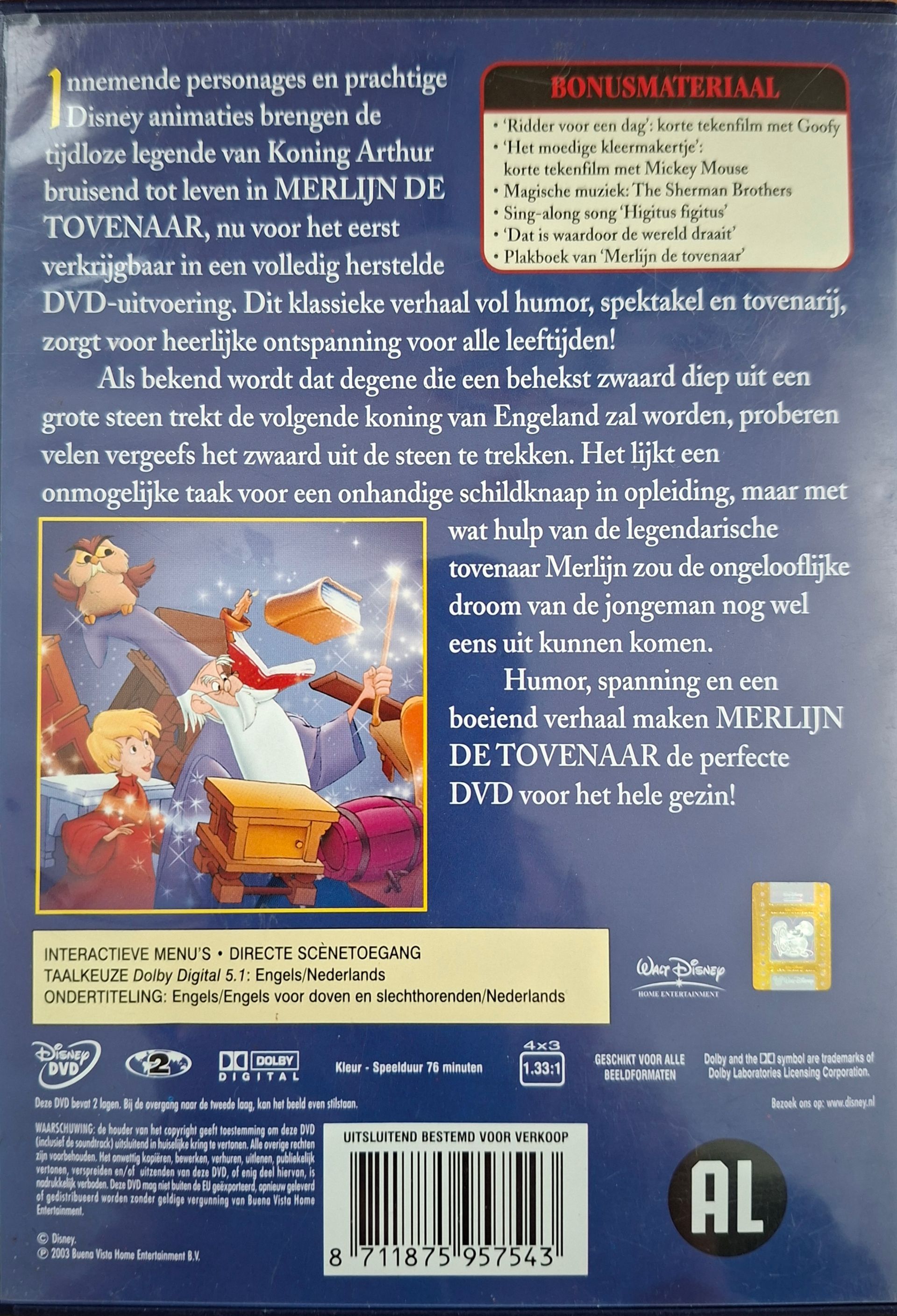 DVD Merlijn de Tovenaar van Walt Disney