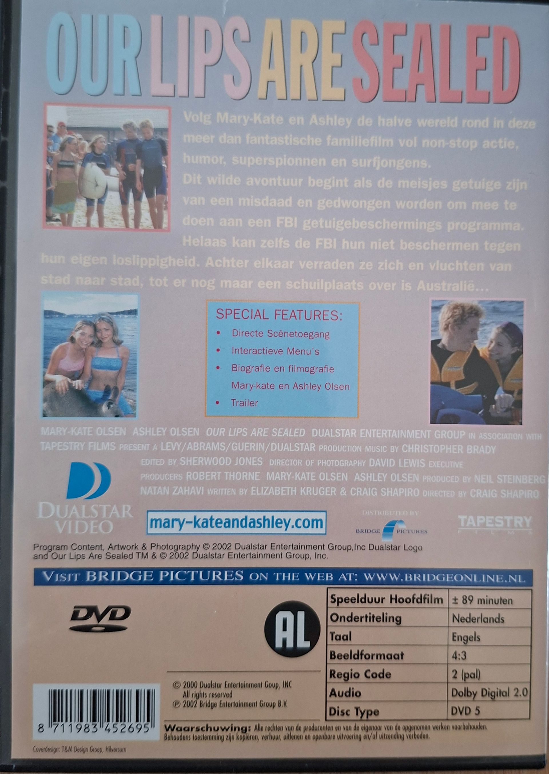 DVD Our lips are Sealed met de Olsen tweeling in de hoofdrol - Dualstar Video