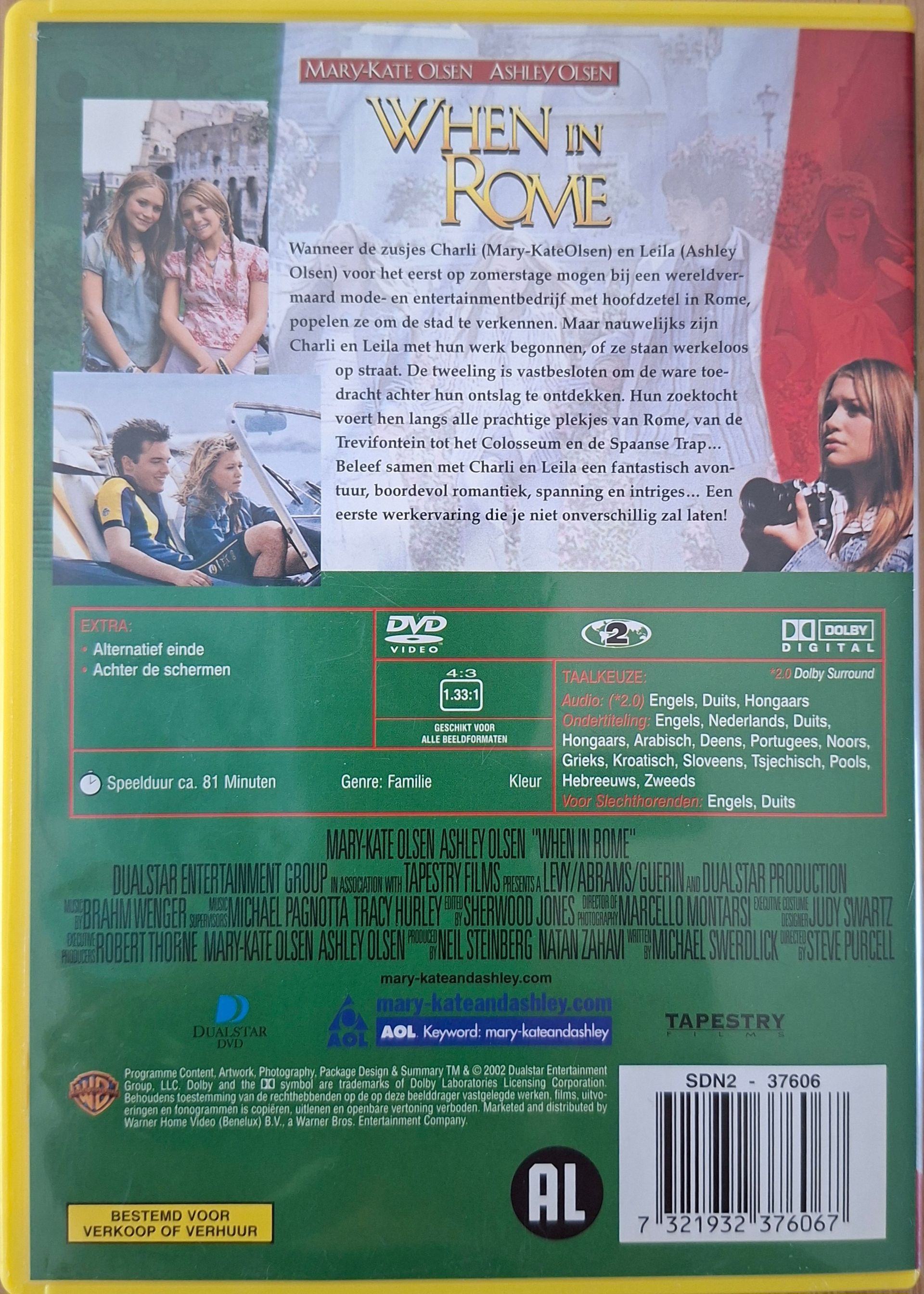 DVD When in Rome met de Olsen tweeling in de hoofdrol - Dualstar Video