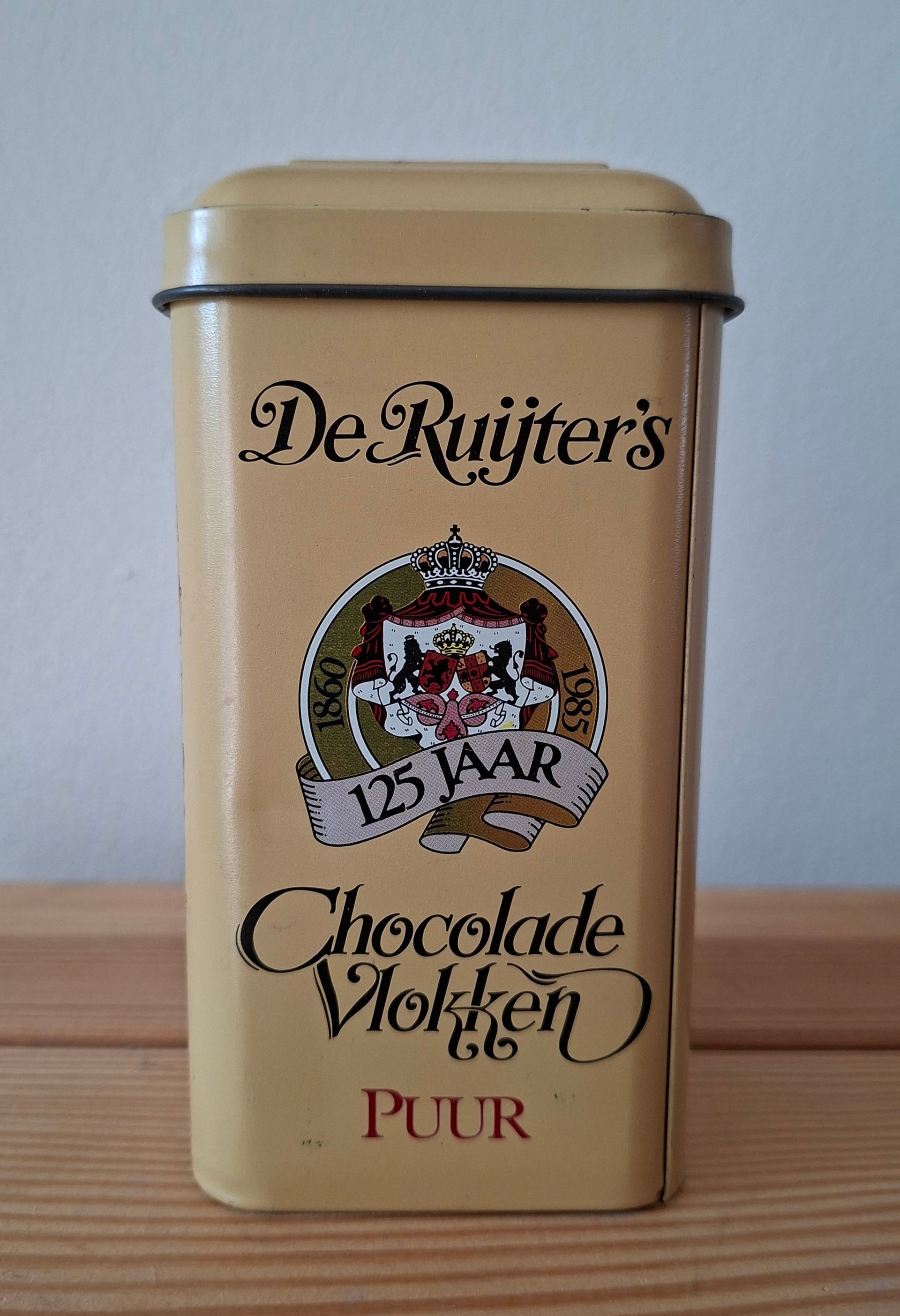 Vintage blikje De Ruijter's chocolade vlokken puur