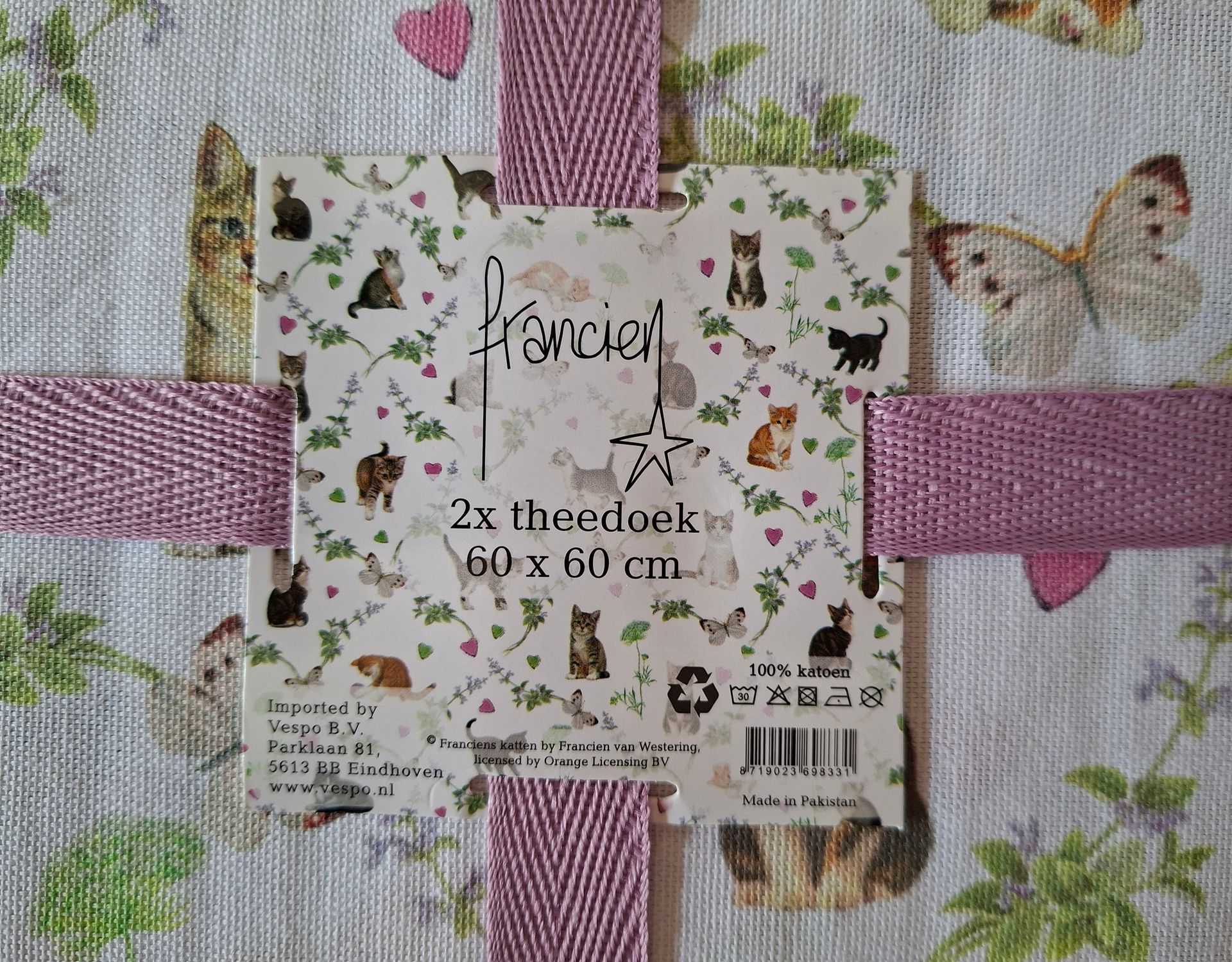 Franciens Katten theedoeken - Kattenkruid-serie - set van 2 stuks