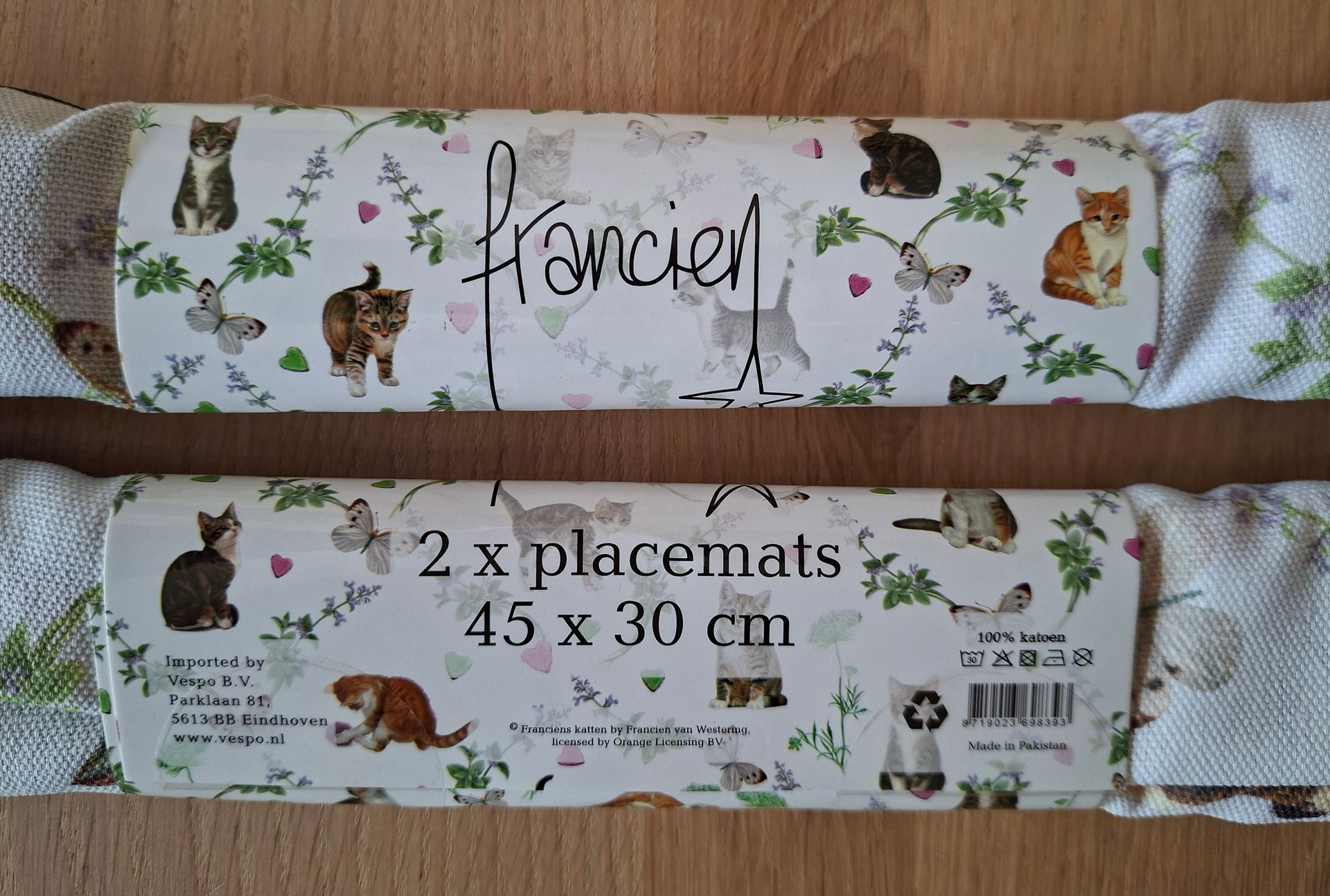 Franciens Katten placemats - Kattenkruid-serie - set van 2 stuks