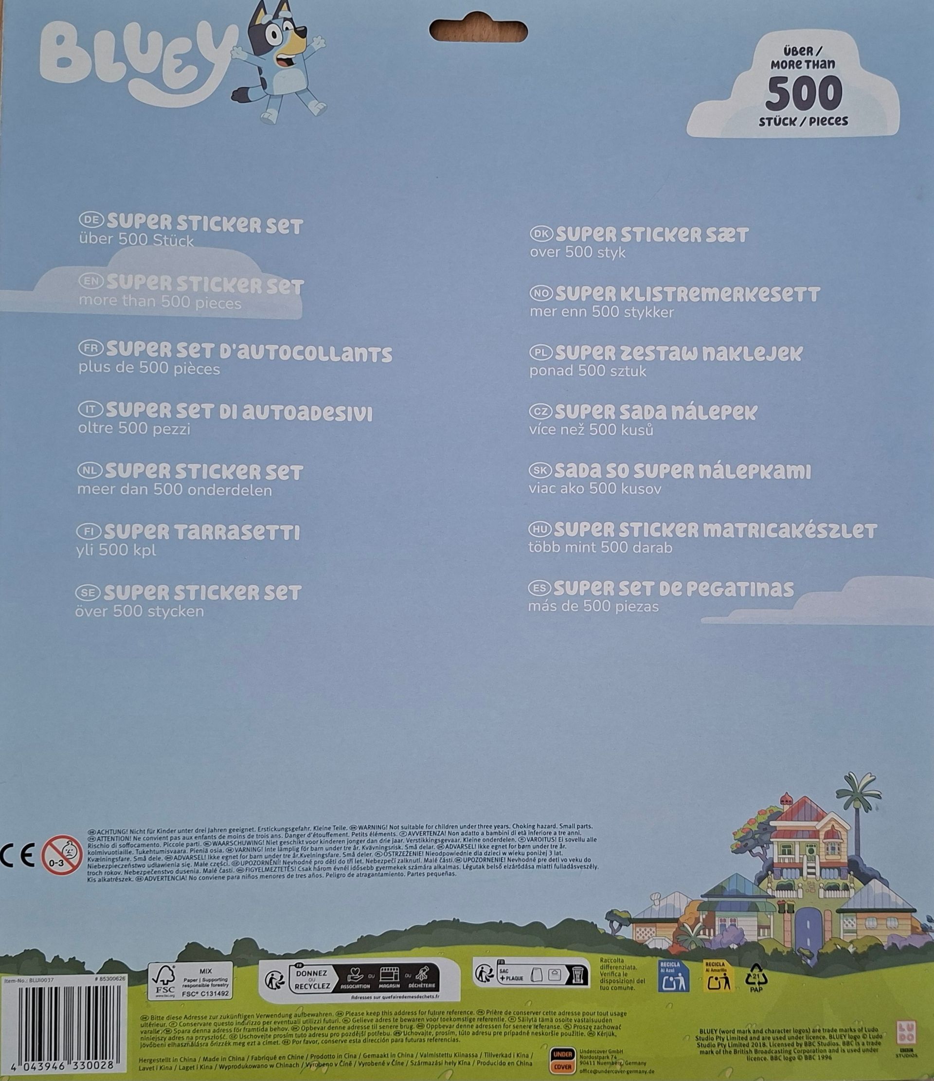 Bluey Super Stickerset - 500 stickers