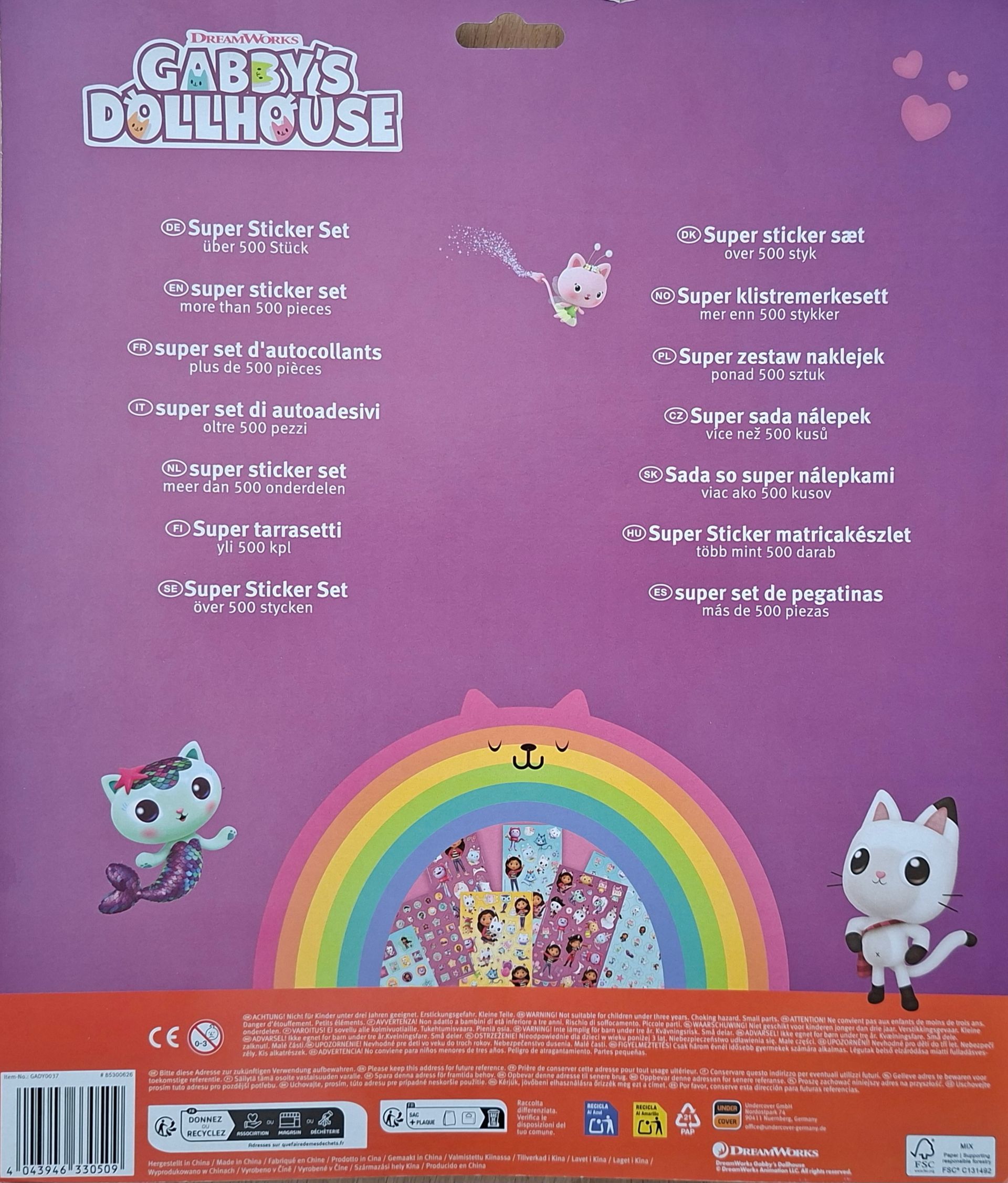 Gabby's Dollhouse Super Stickerset - 500 stickers