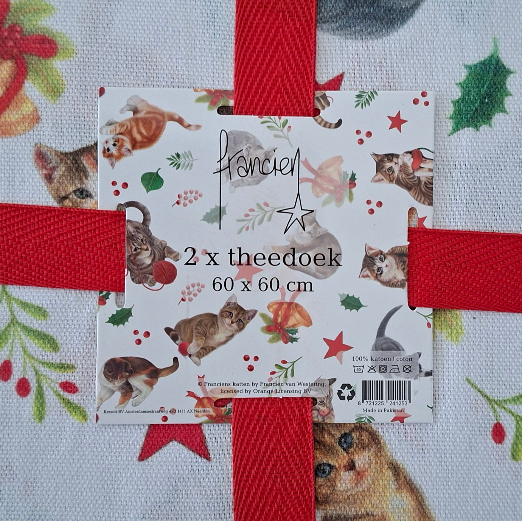 Franciens Katten theedoeken - Kerst-serie - set van 2 stuks
