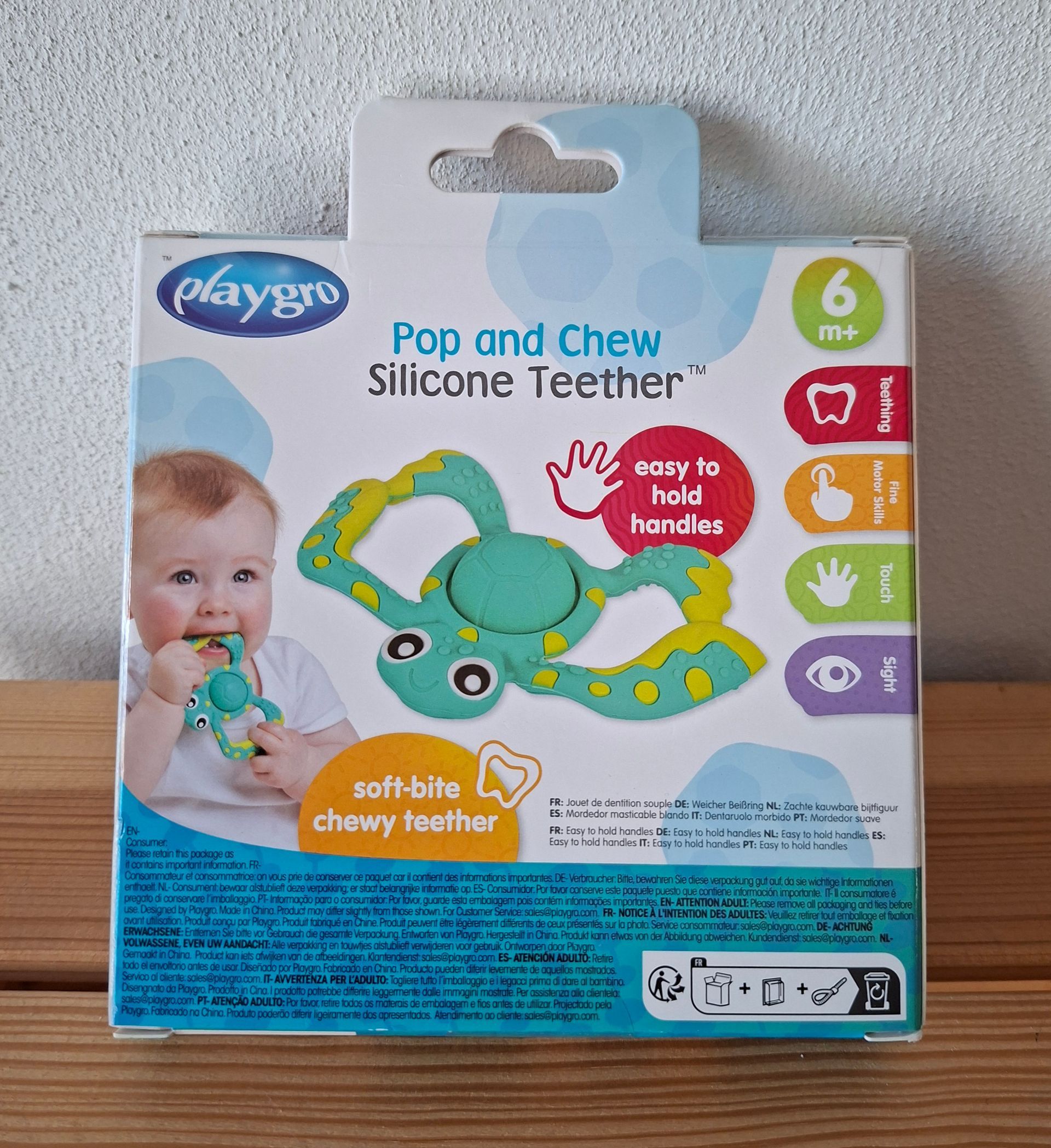 Playgro Pop and Chew Silicone Teether - bijtring schildpad