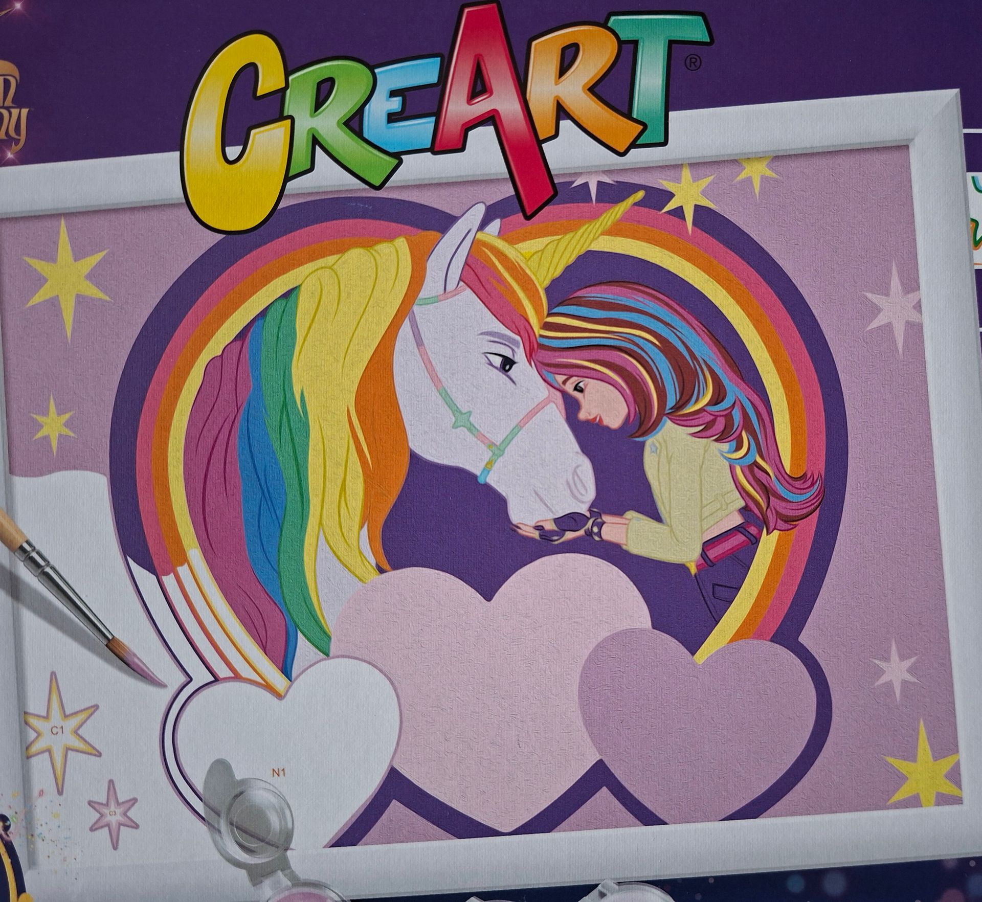 Ravensburger CreArt Netflix Unicorn Academy - schilderen op nummer set voor kinderen