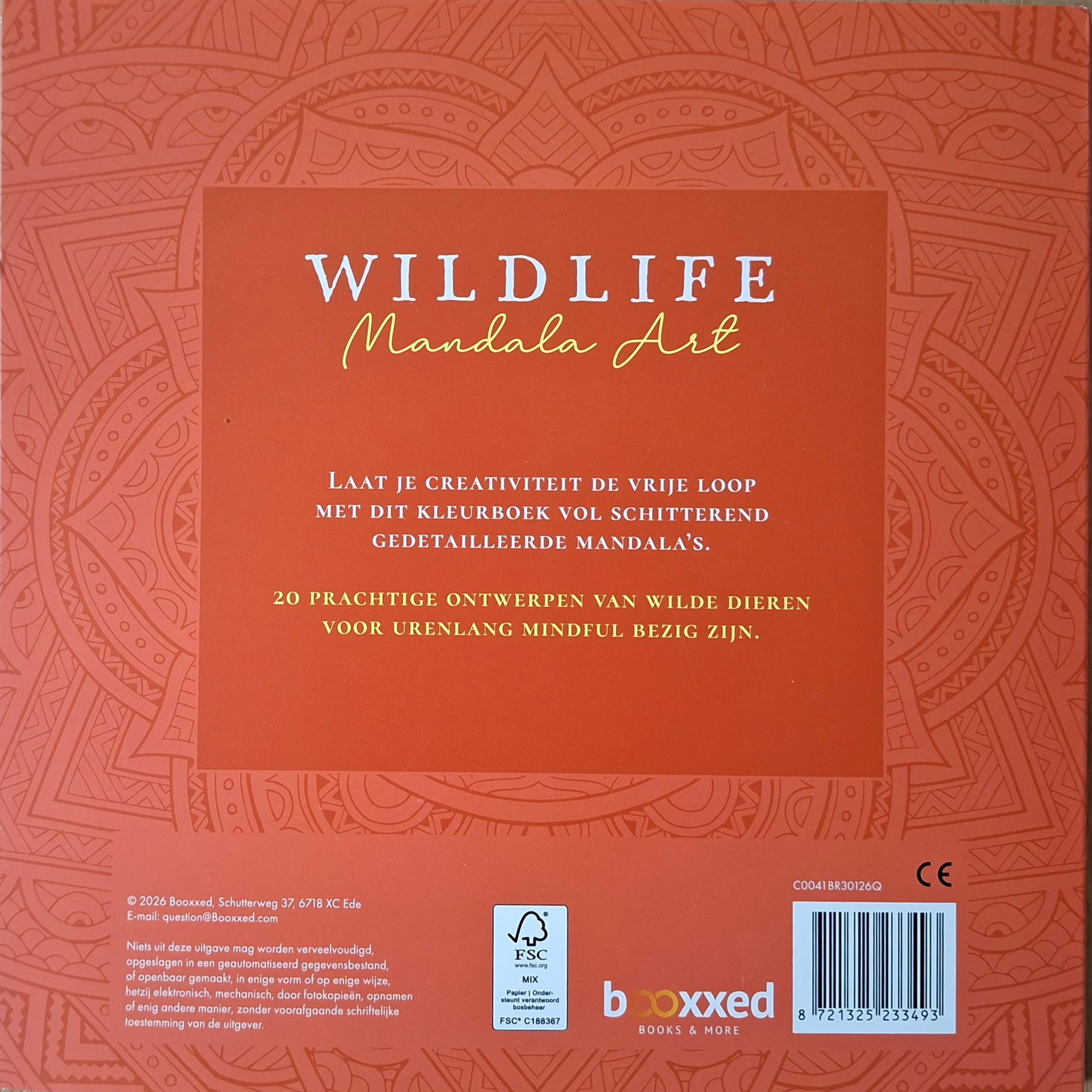 Kleurboek Wildlif Mandala Art - kleuren voor volwassenen - Booxxed