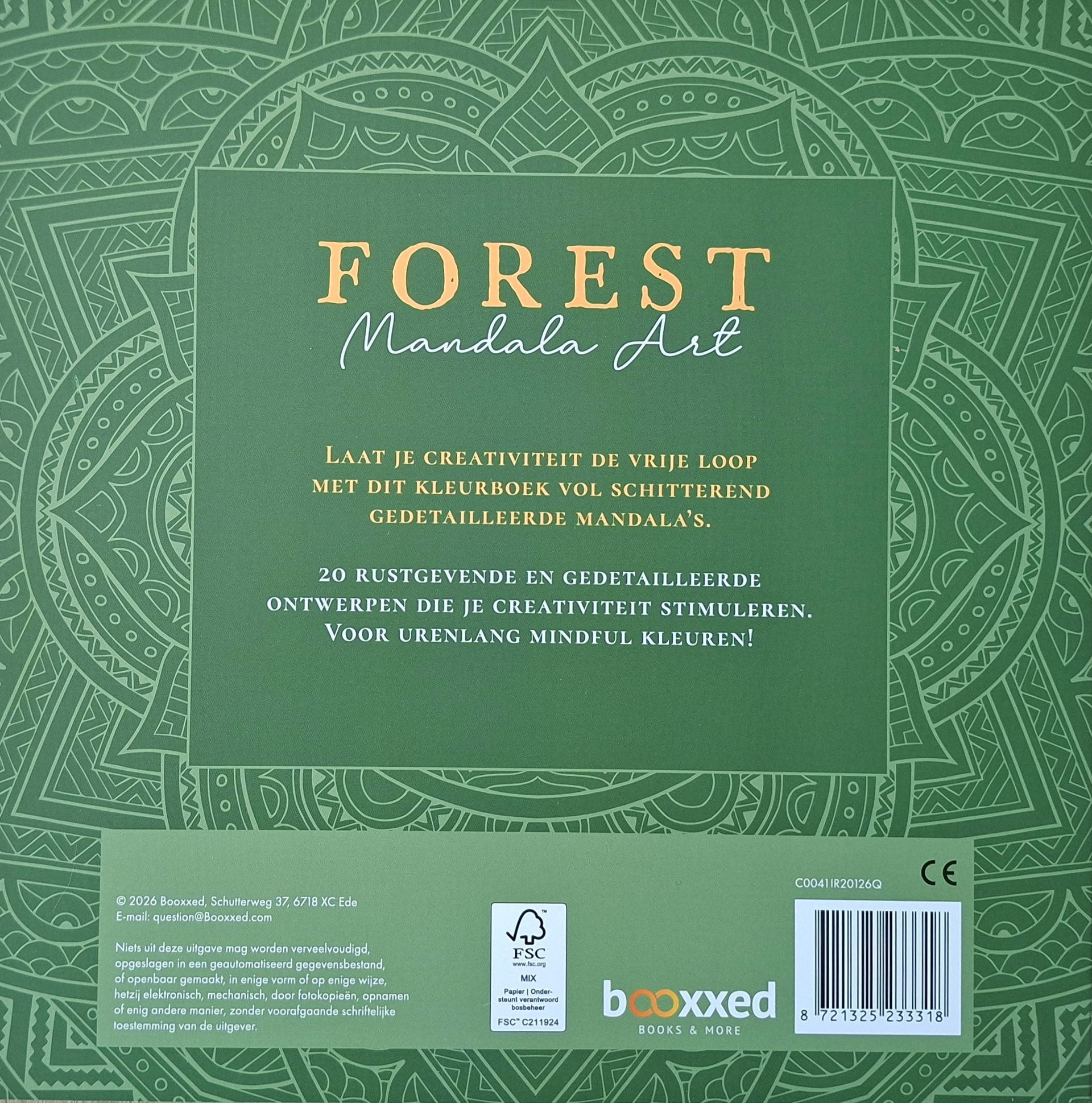 Kleurboek Forest Mandala Art - kleuren voor volwassenen - Booxxed