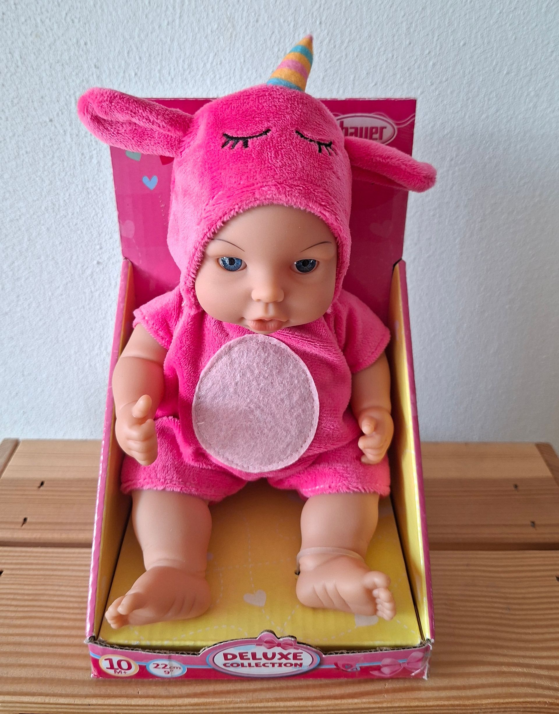 Babypop eenhoornpakje - DeLuxe Collection - Bayer - 22 cm