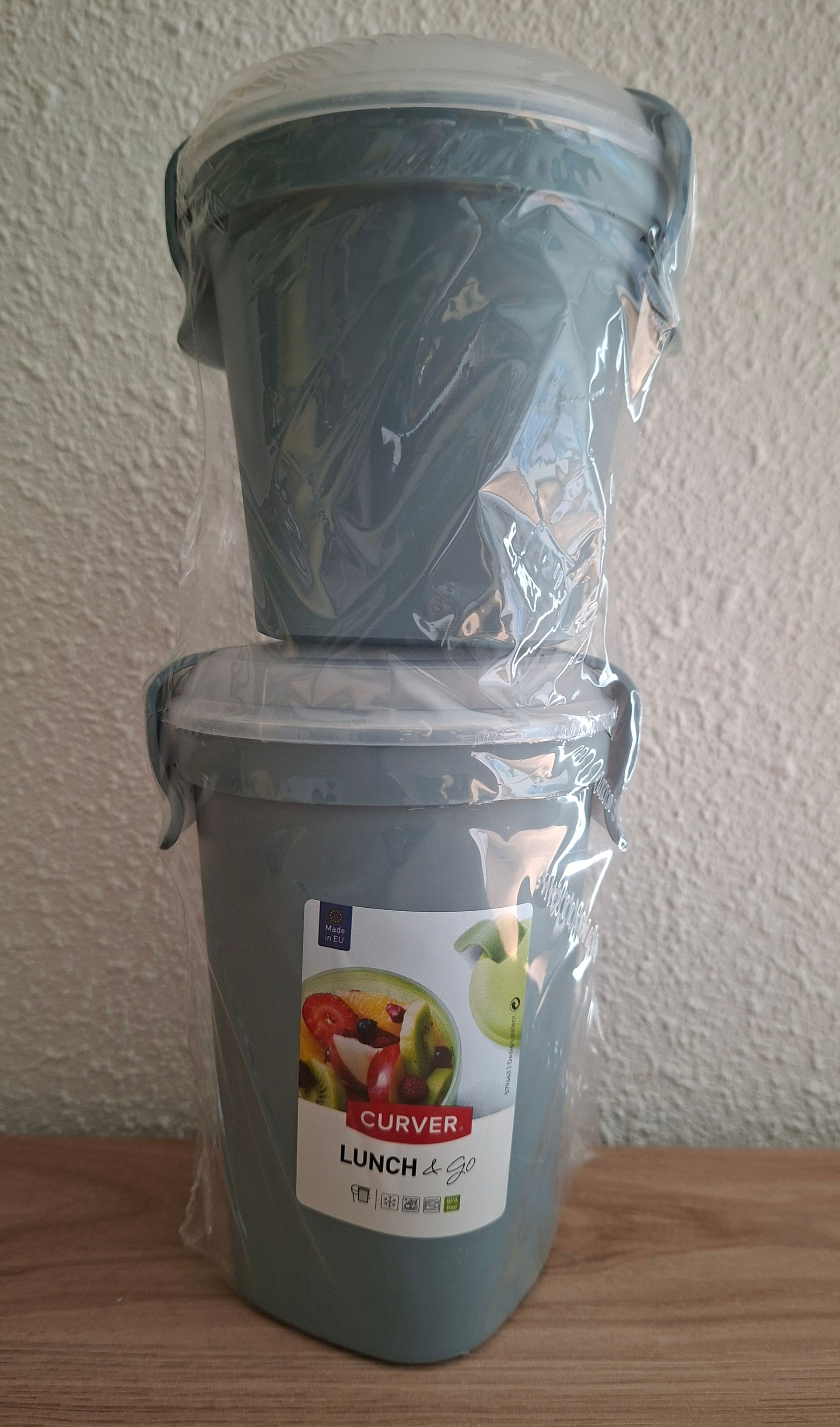Curver Lunch&Go lunchbeker Set - blauwgrijs - S en L