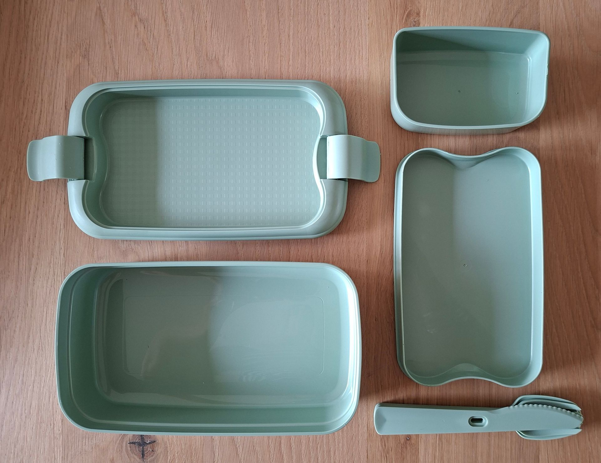Curver Lunch&Go lunchbox met bijpassend bestek - groen - 5-delig
