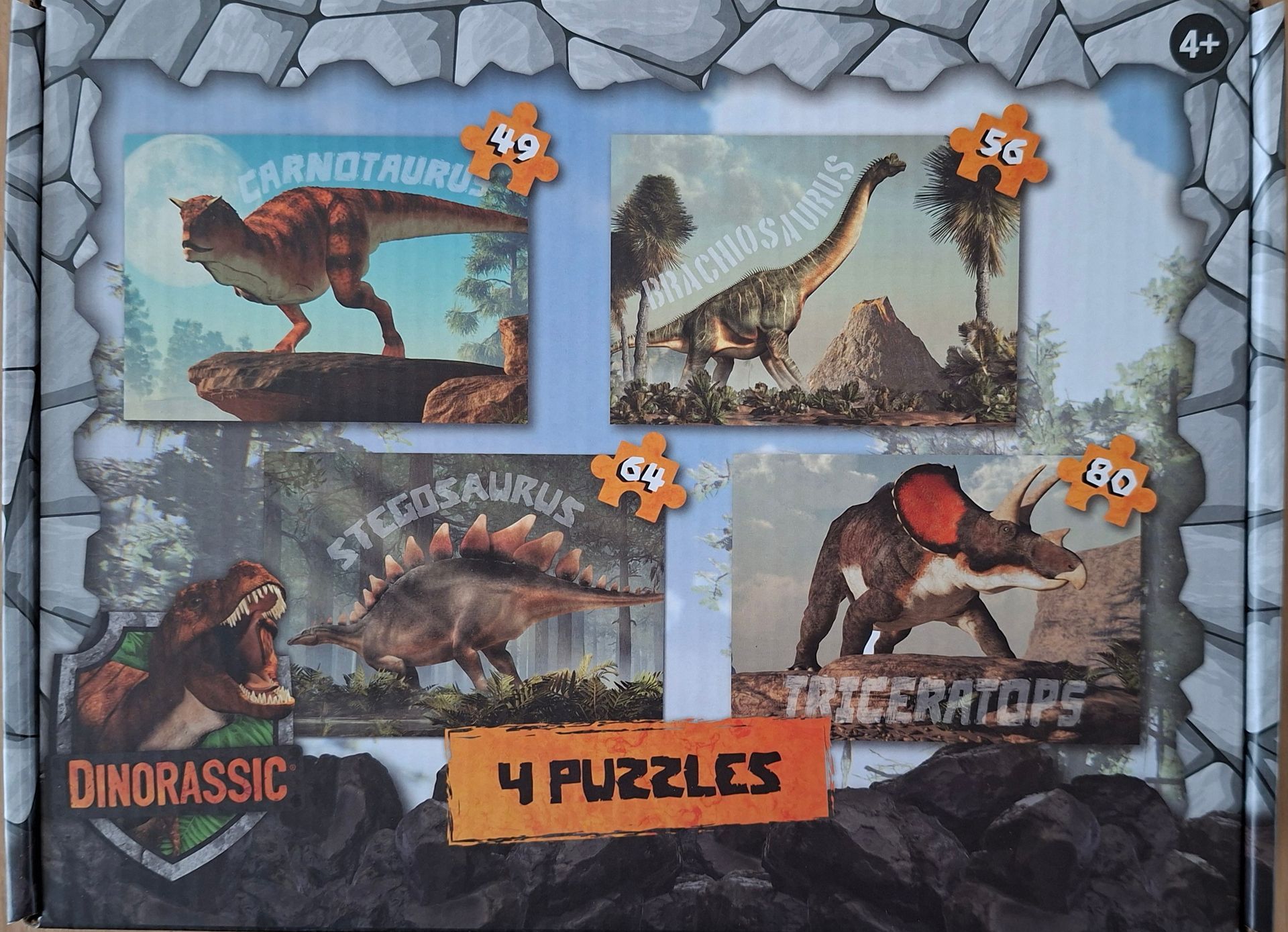 Dinorassic 4-in-1 legpuzzel - dinosaurussen
