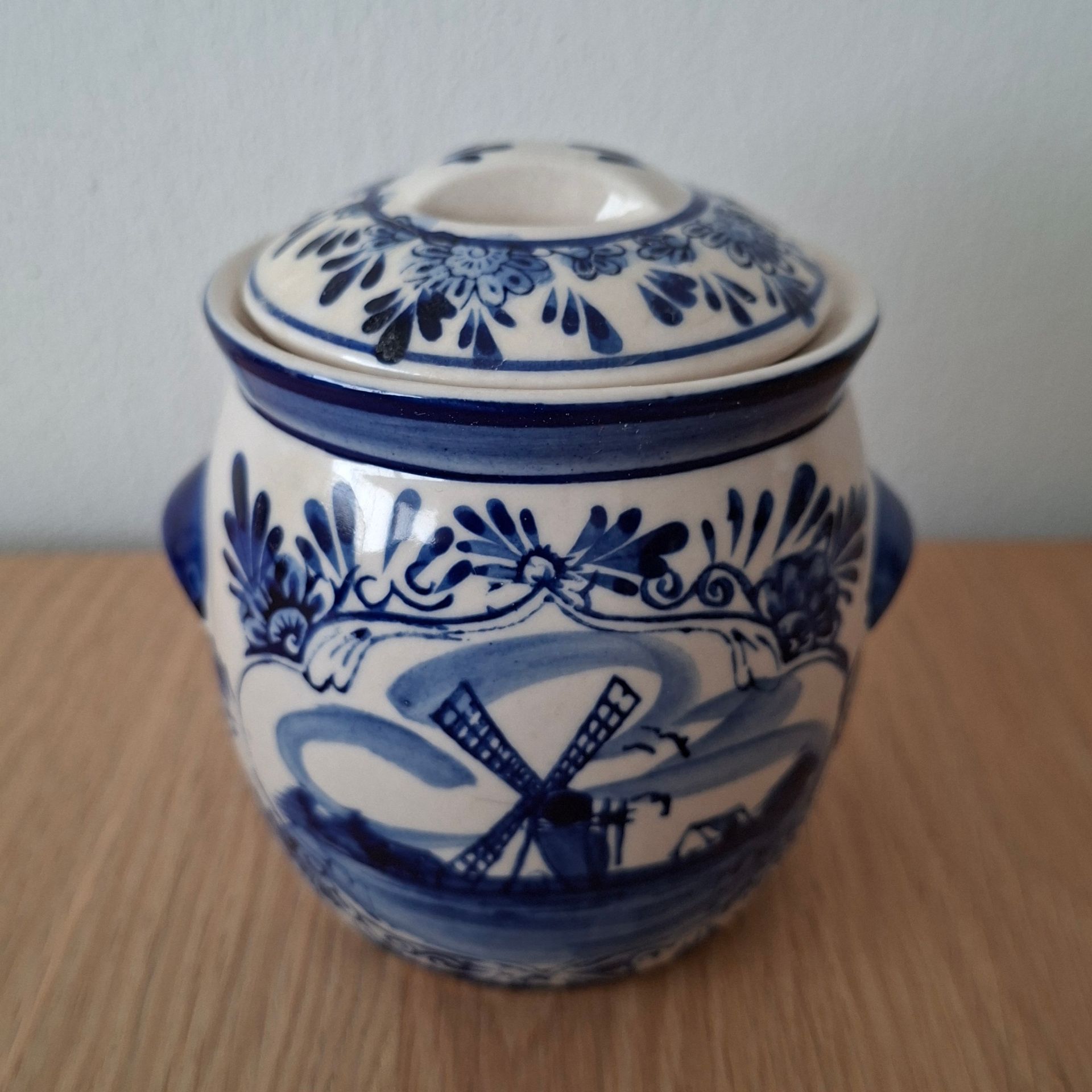 Vintage Delfts blauw mosterdpotje - Holland