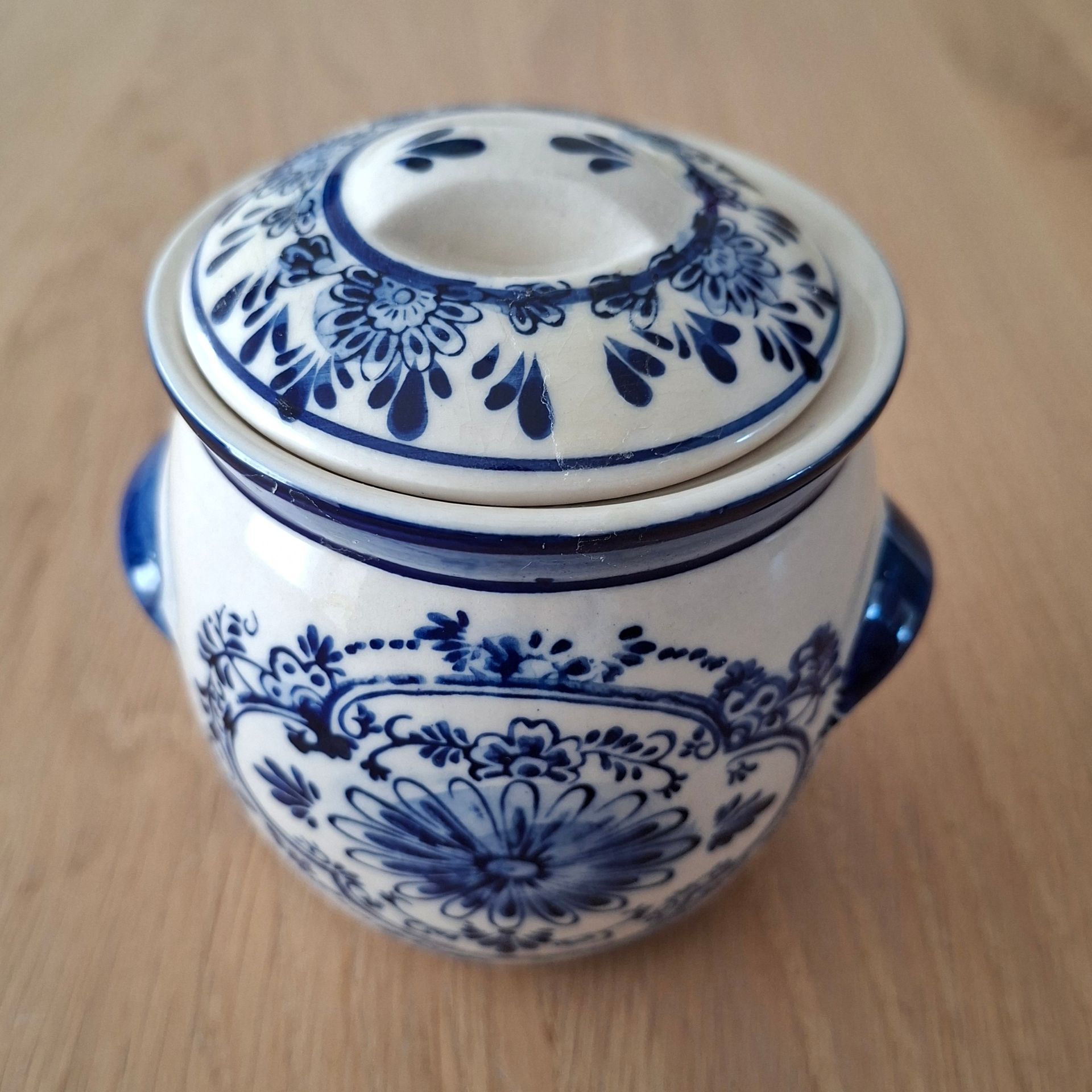 Vintage Delfts blauw mosterdpotje - Holland
