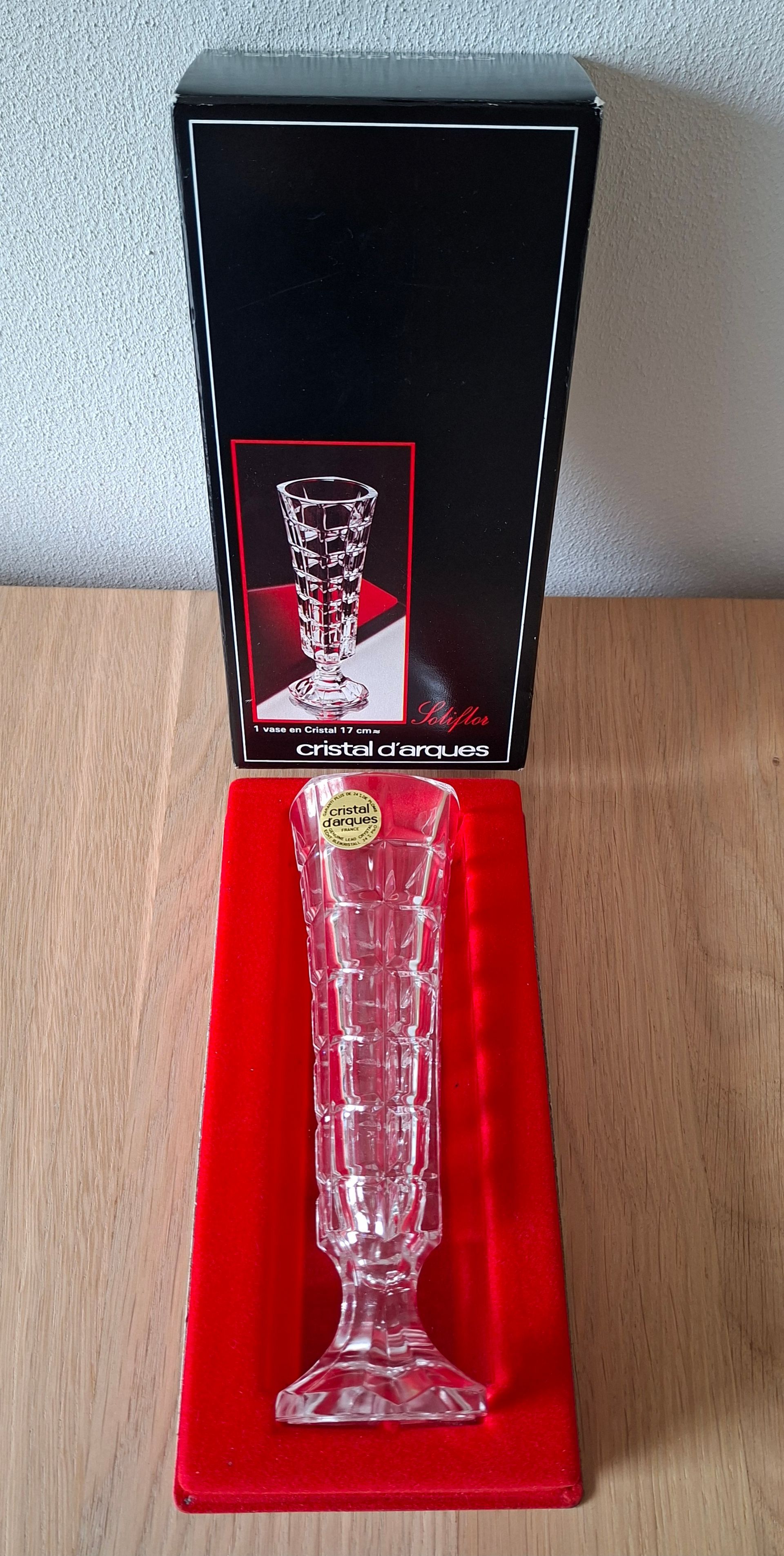 Vintage Cristal d'Arques Soliflor-vaasje - hoogte 17 cm