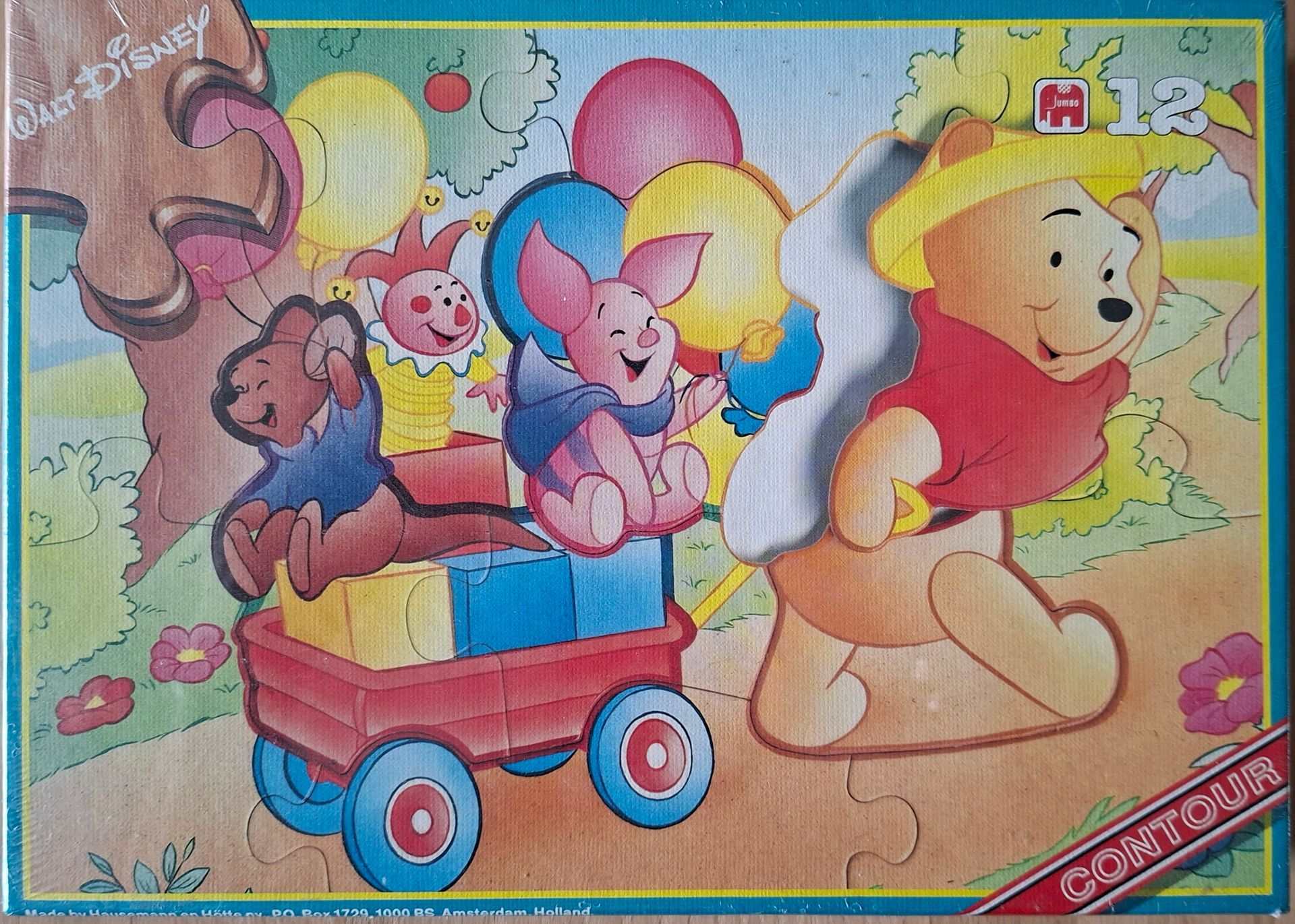 Vintage Disney Winnie the Pooh contour kinderlegpuzzel - - Jumbo - 12 stukjes