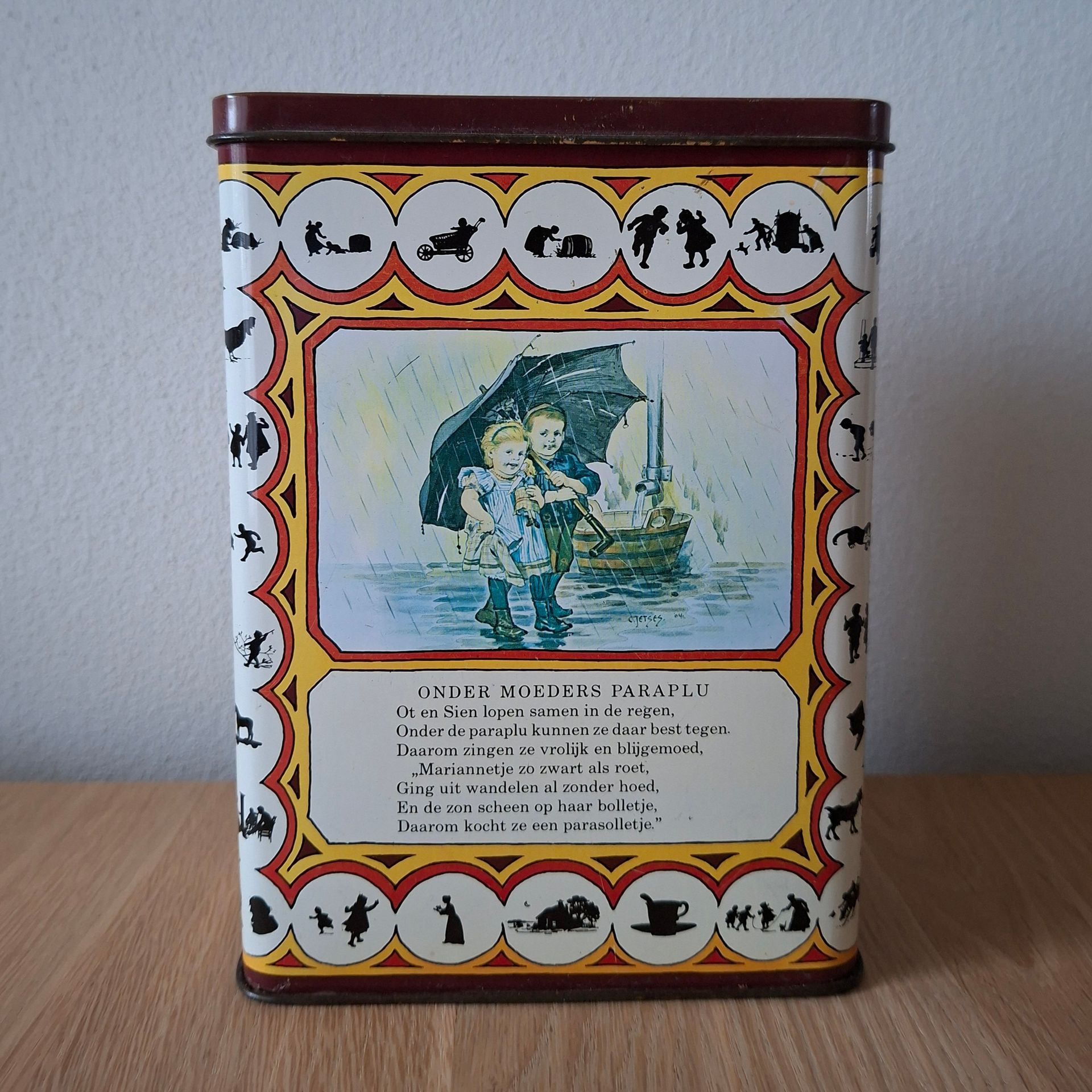 Vintage Ot en Sien bewaarblik - Royco - bruin/wit