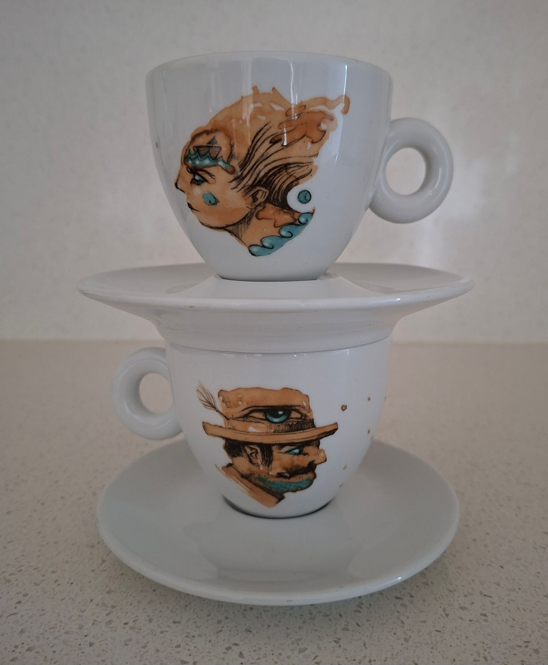 Koffiekopje met schotel uit de Illy Art Collection - Max Petrone - 2-delige set