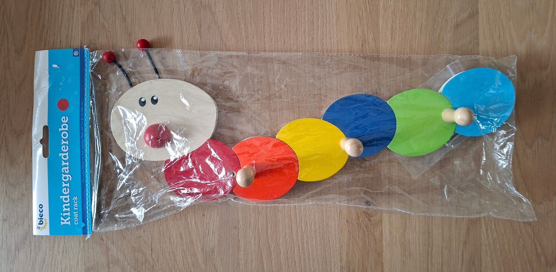 Kinderkapstok rups met 3 haken - Bieco