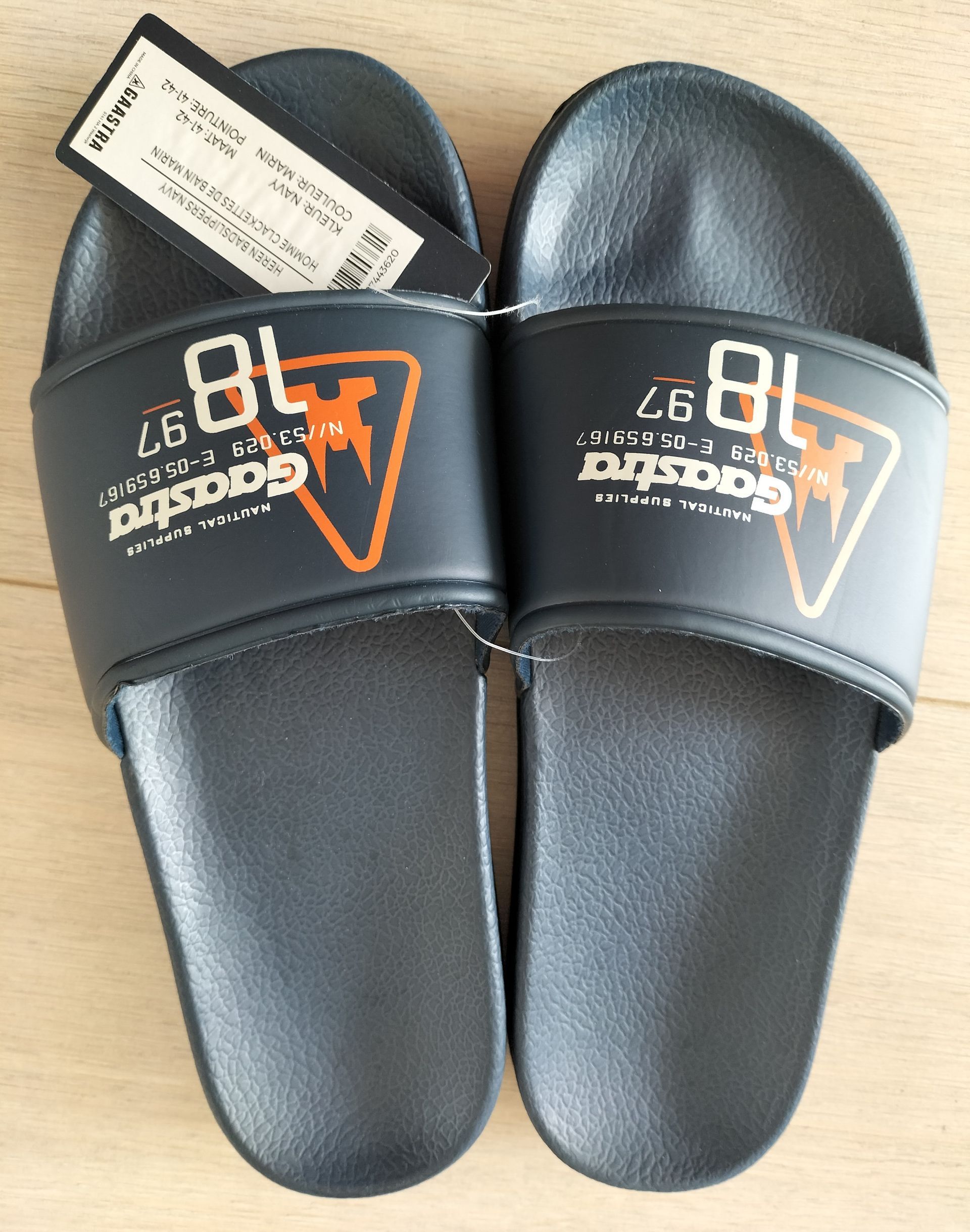 Donkerblauwe heren Gaastra badslippers - maat 41 - 42.