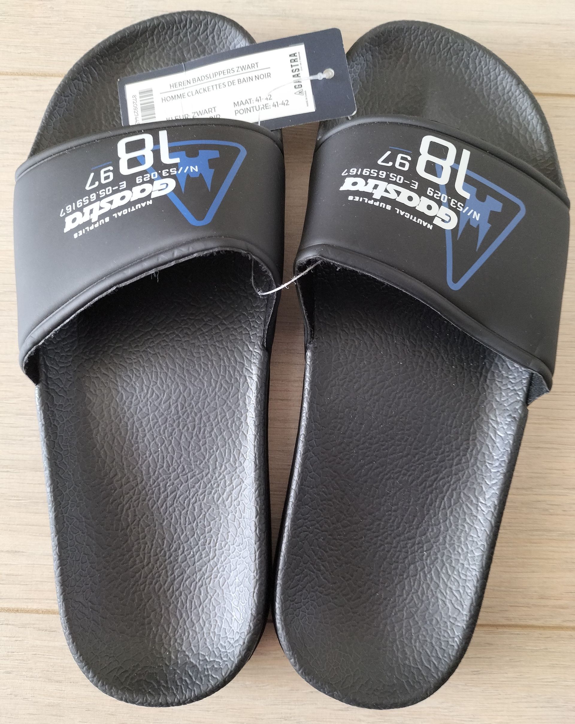 Zwarte heren Gaastra badslippers - maat 41 - 42.