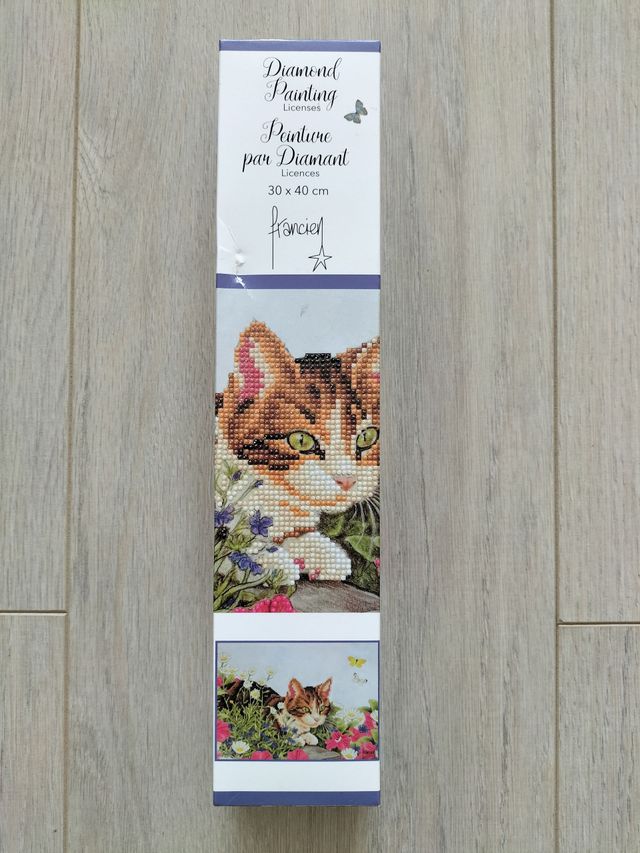 Franciens katten: diamond Painting set met kattenillustratie. Artikelnummer: 2025/1001.