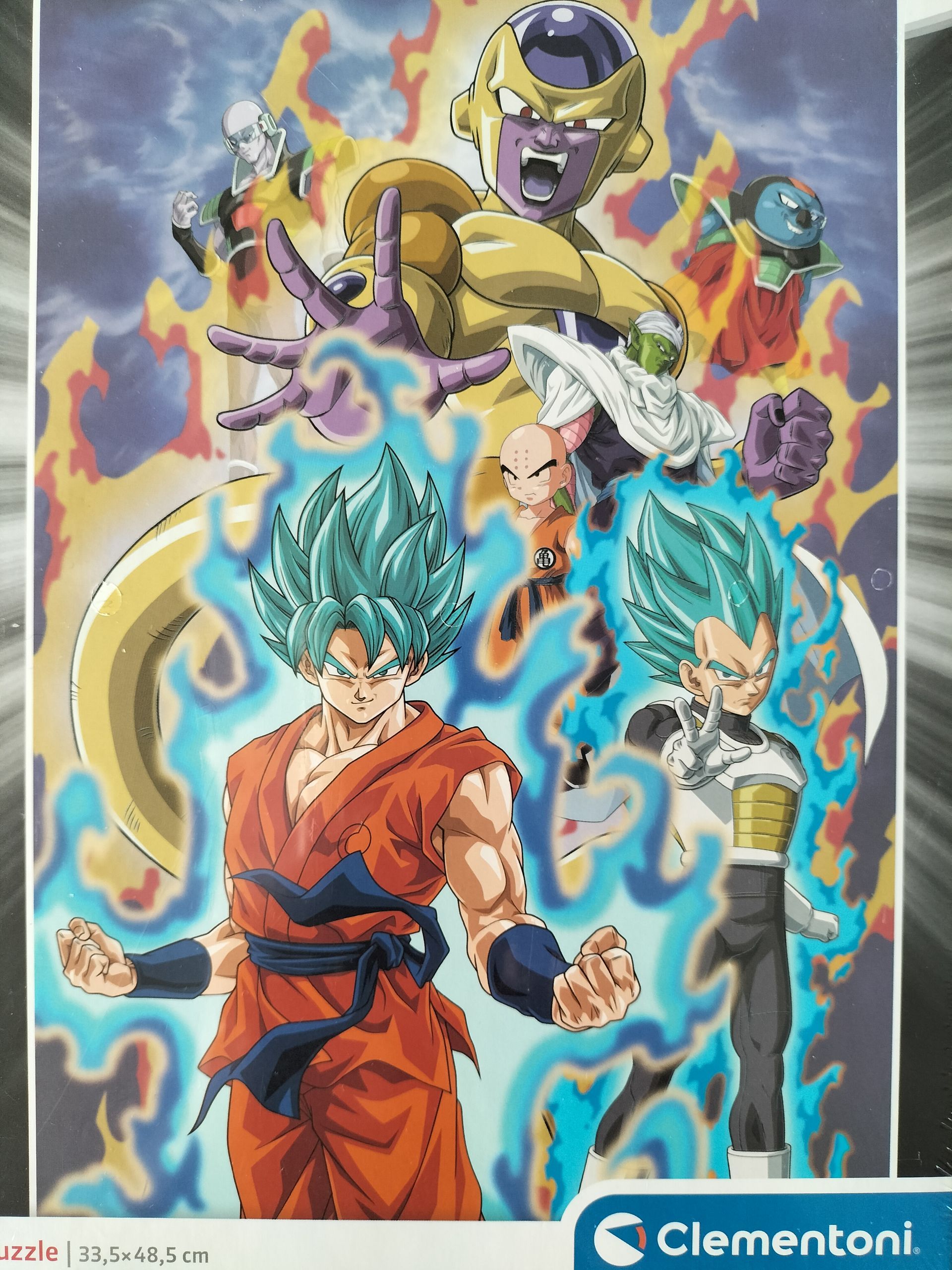 Clementoni Dragon Ball legpuzzel met Goku, Vegeta, Frieza en andere personages in actie.