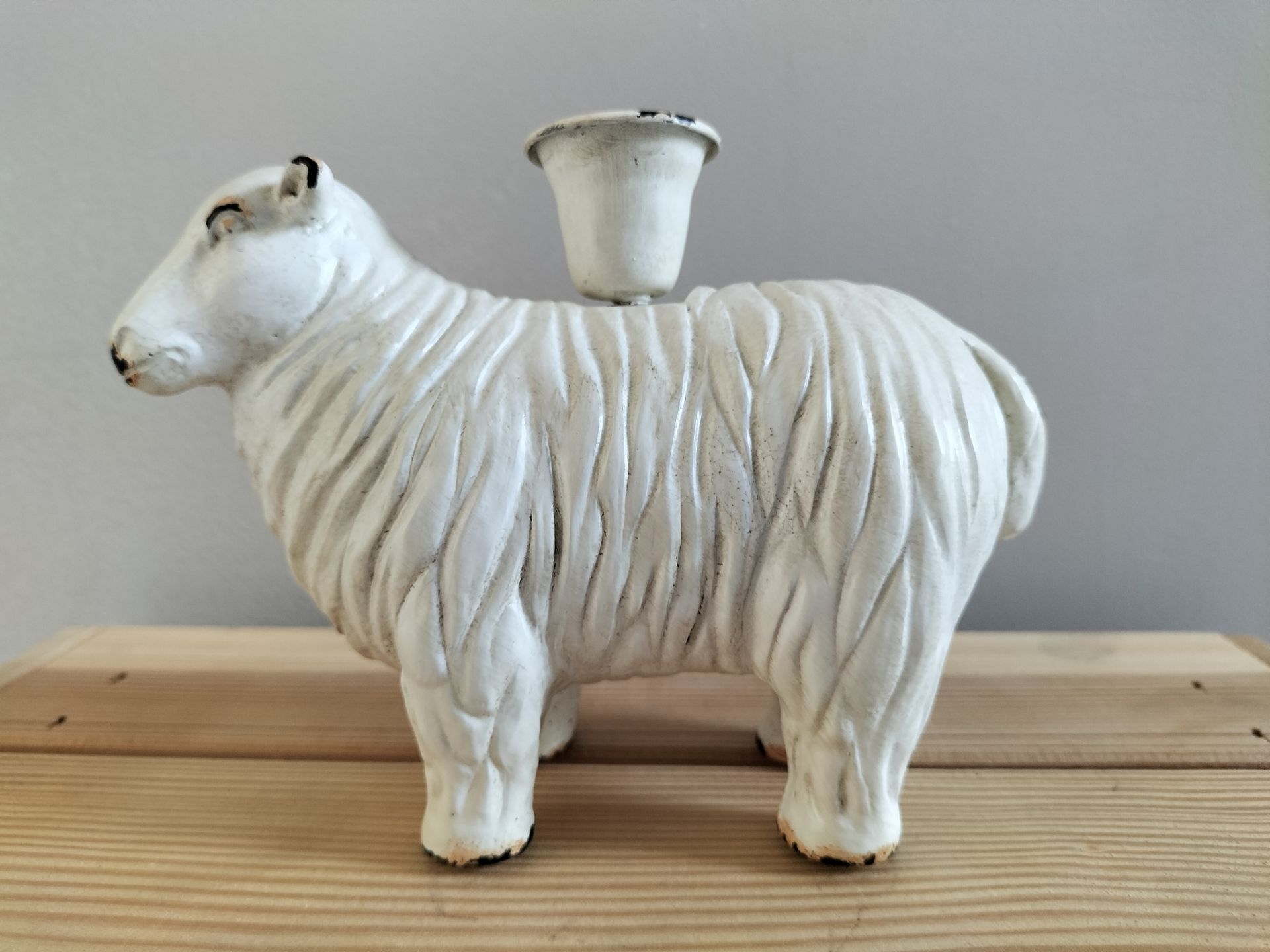 Kandelaar schaap. Shabby chic stijl.