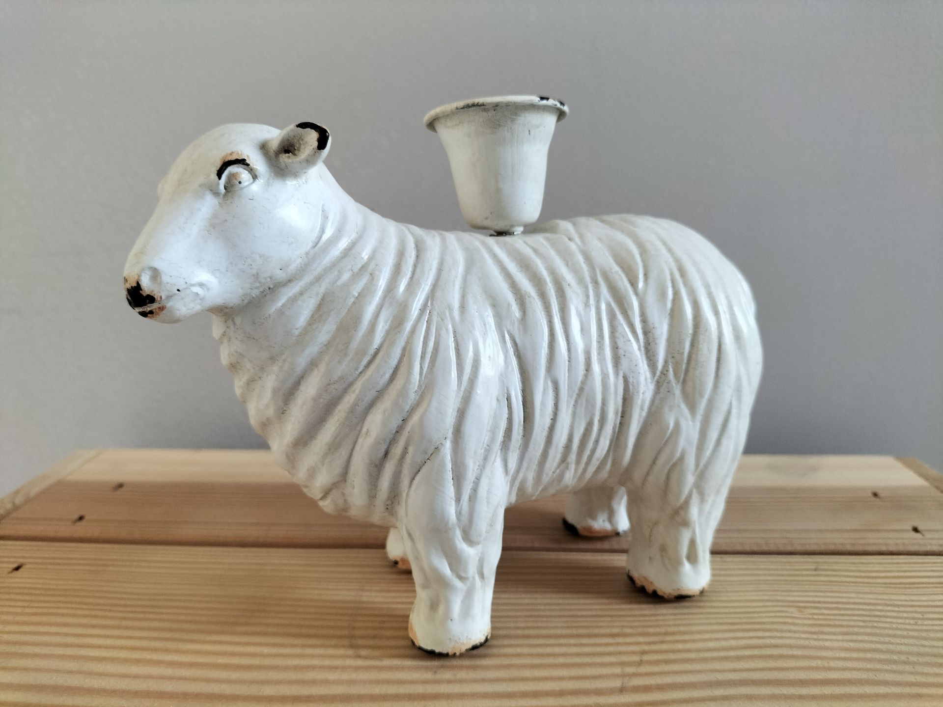 Kandelaar schaap. Shabby chic stijl.