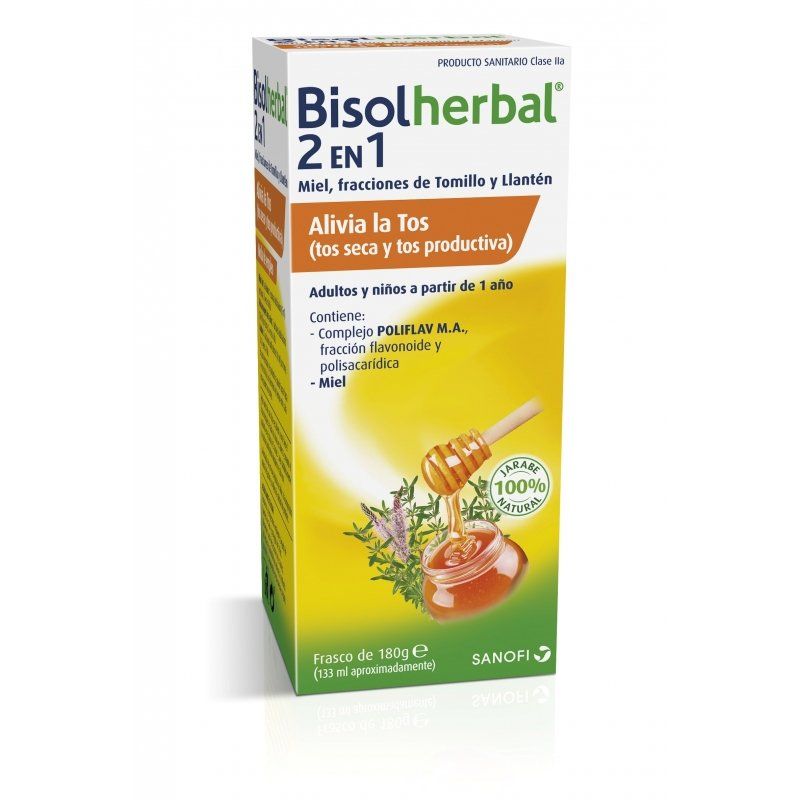Una caja amarilla de bisolherbal 2 en 1