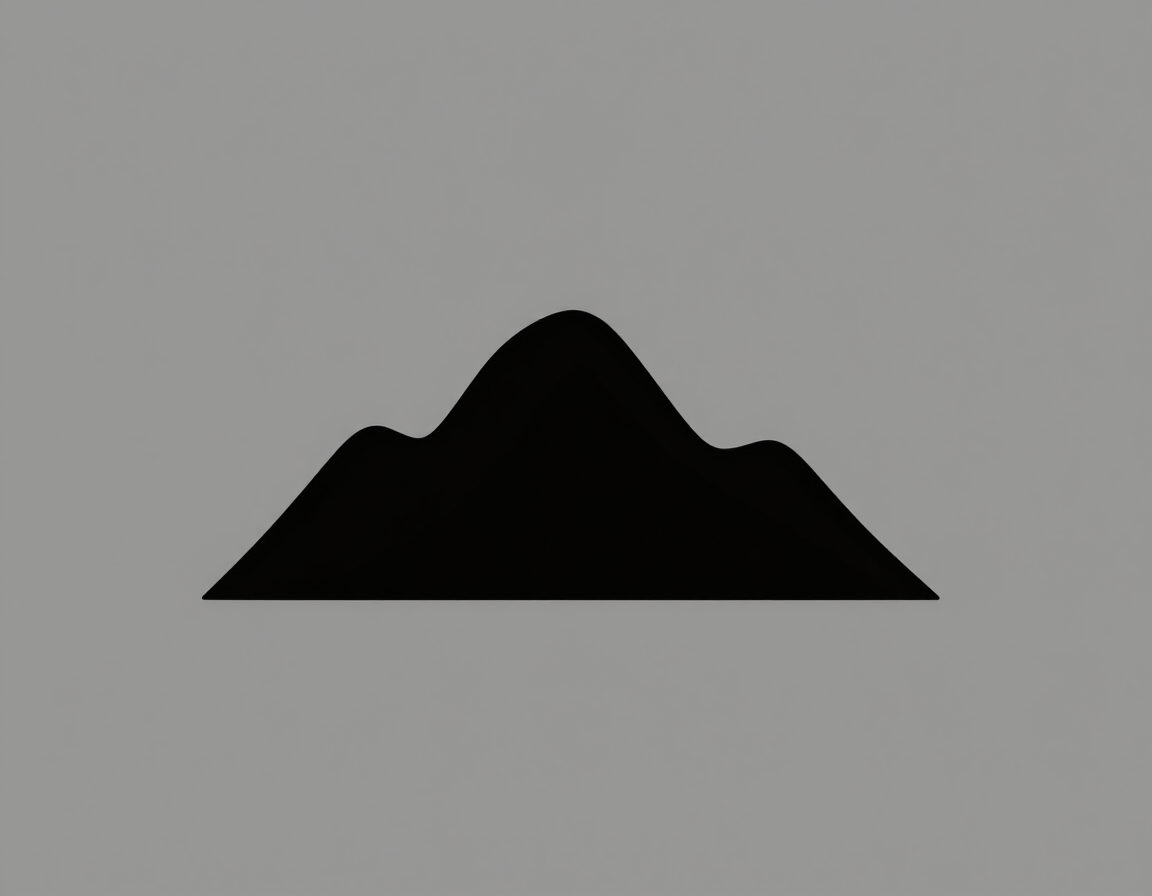 Black mountain silhouette on a gray background