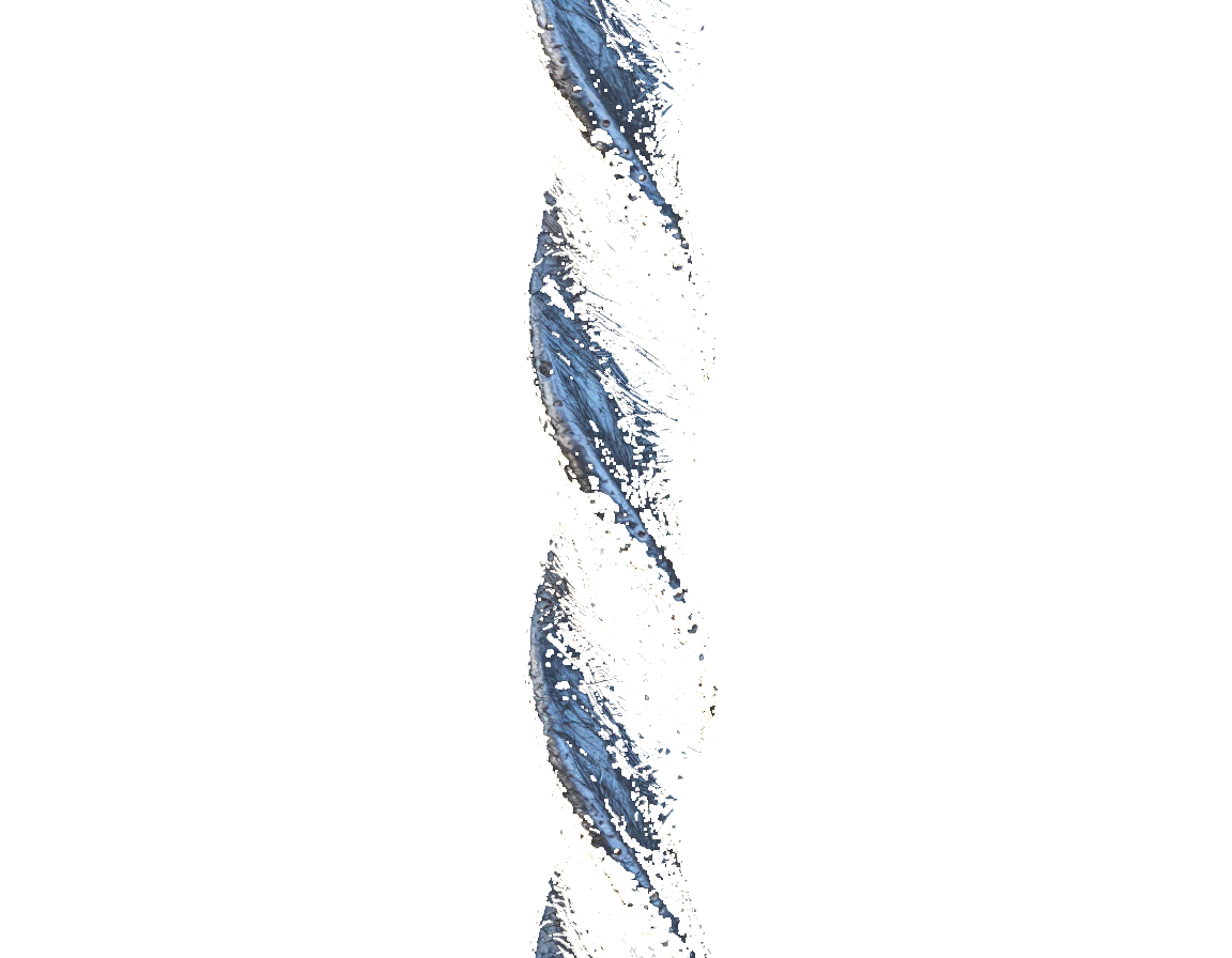 Abstract blue-and-white diagonal brushstrokes on a white background