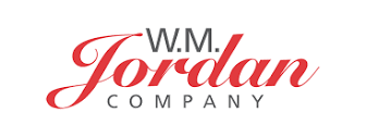 Logo for W.M. Jordan Company, featuring the company name in red script with
